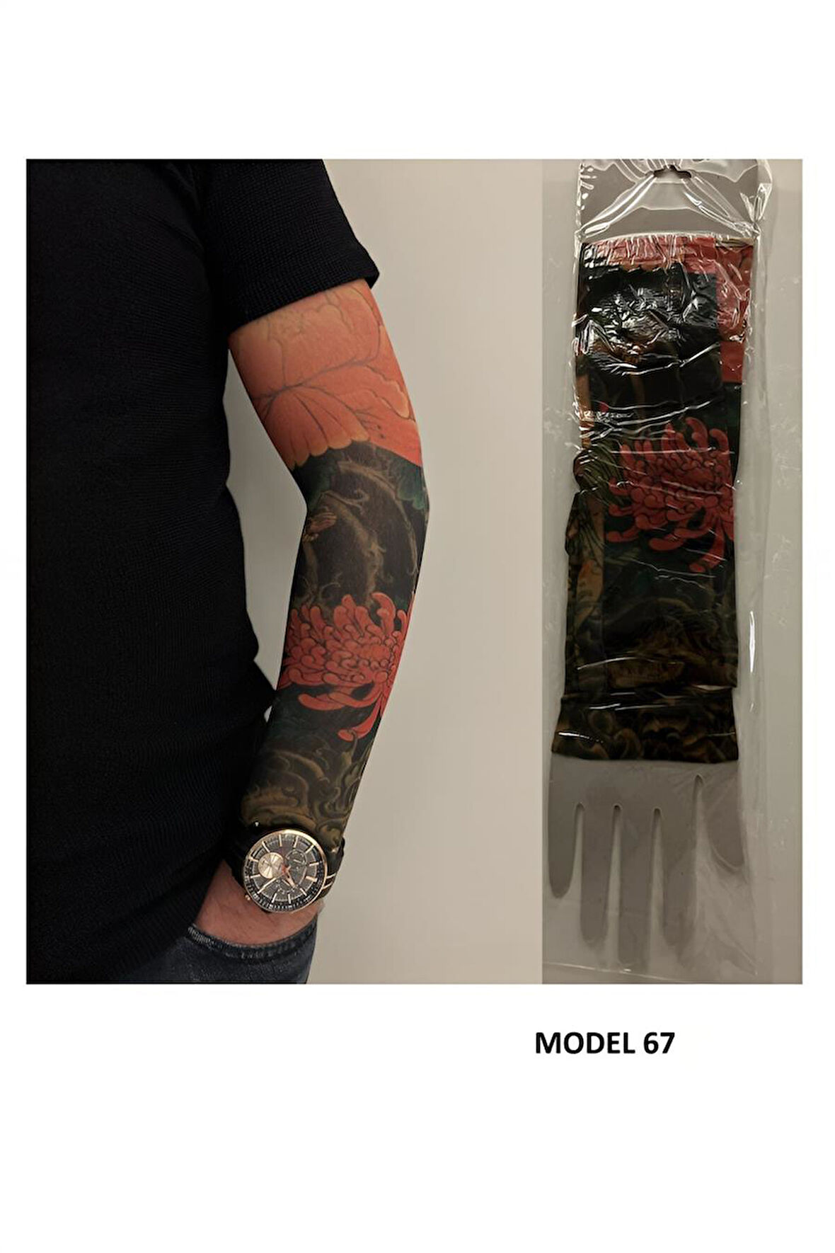 Alsepeteavm Giyilebilir Dövme Çift Kol 2 Adet Kol Çorap Dövmesi Sleeve tattoo Model67