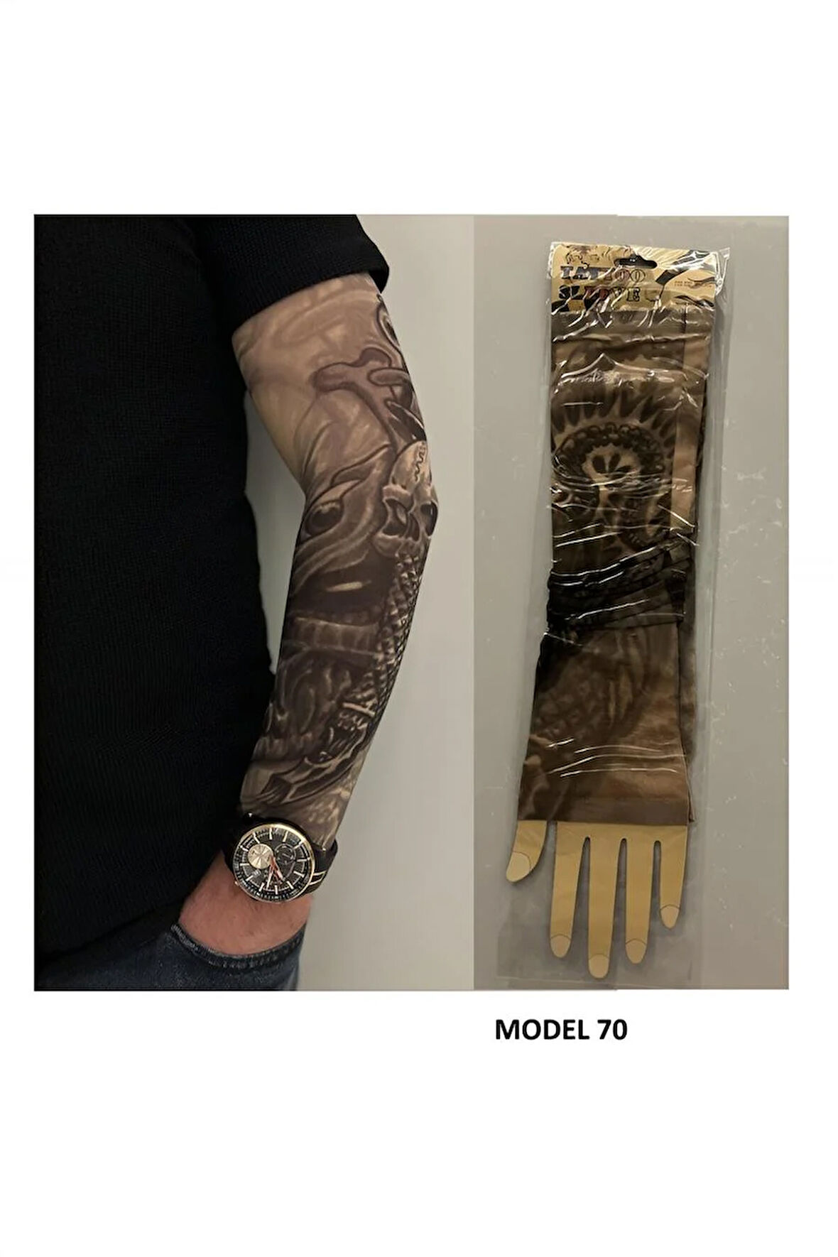 Alsepeteavm Giyilebilir Dövme Çift Kol 2 Adet Kol Çorap Dövmesi Sleeve tattoo Model70