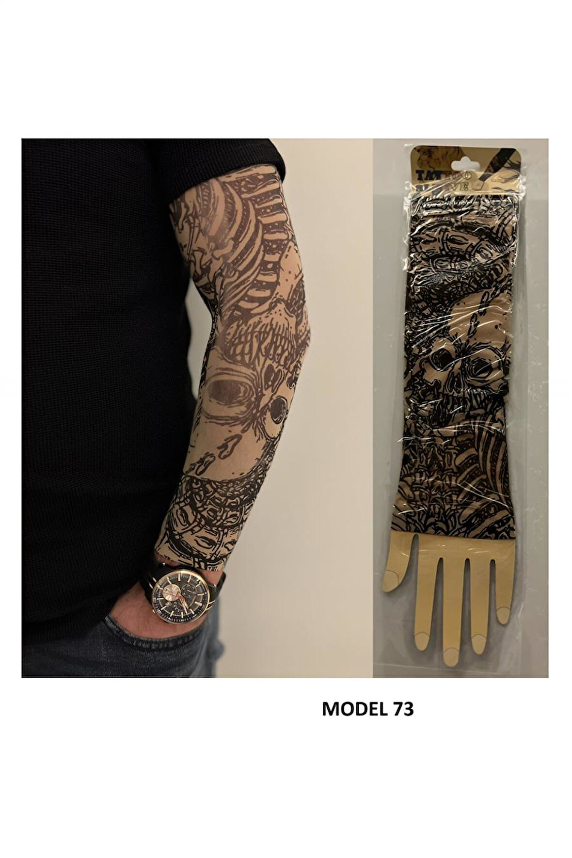 Alsepeteavm Giyilebilir Dövme Çift Kol 2 Adet Kol Çorap Dövmesi Sleeve tattoo Model73