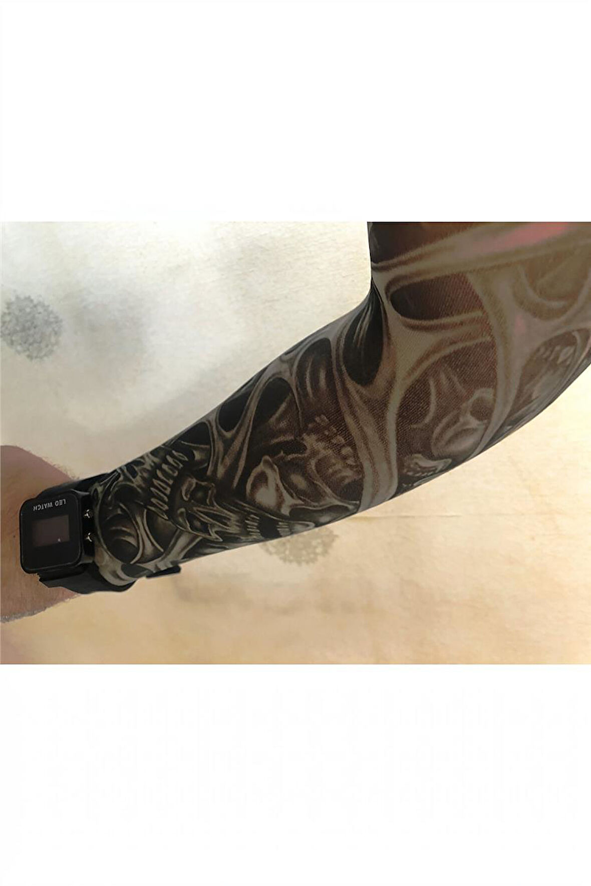 Alsepeteavm Çift Kol Giyilebilir Dövme İskelet Desenler Tattoo Sleeve