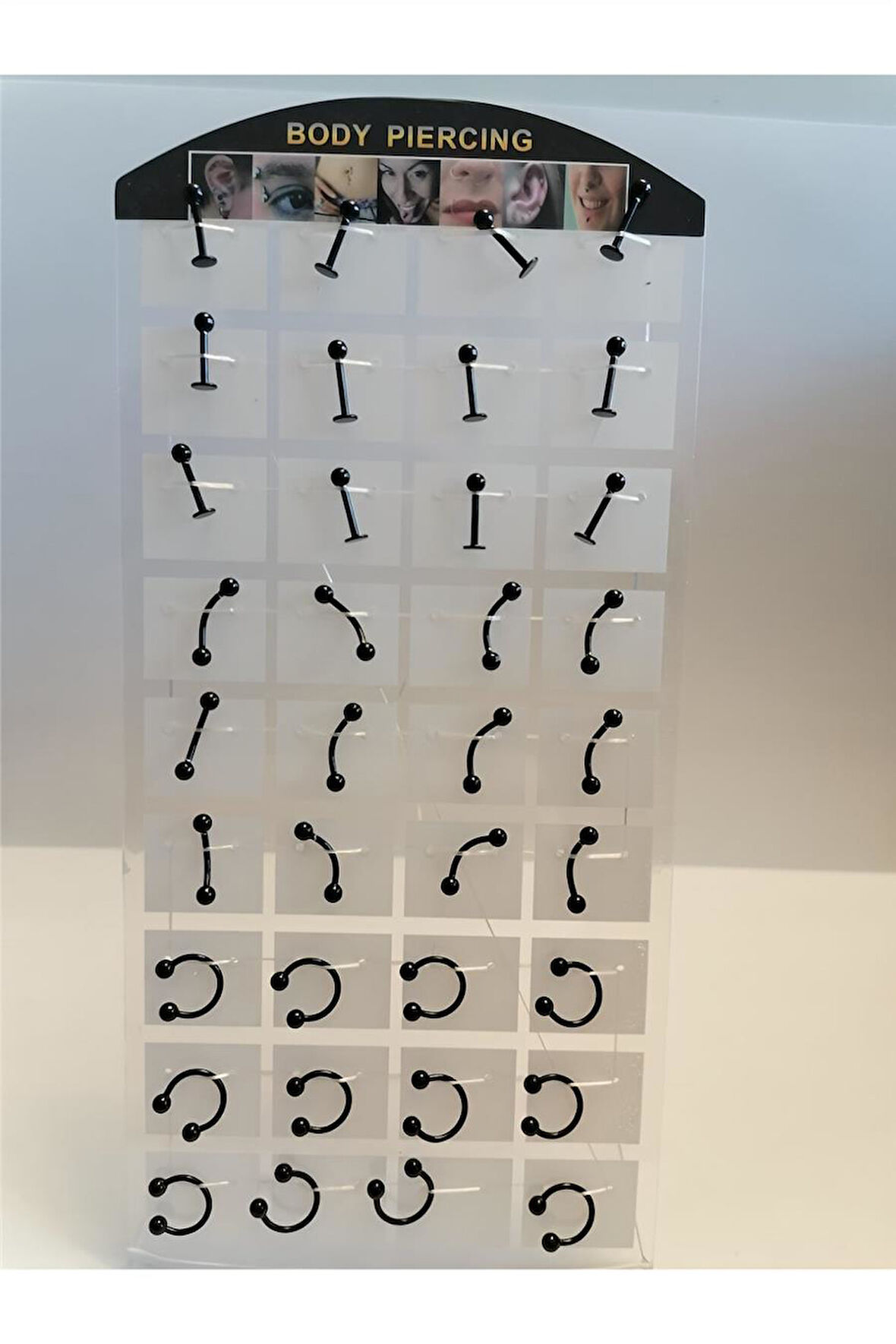 Alsepeteavm 36 Adet Birden Karışık Desen Siyah Renk Piercing