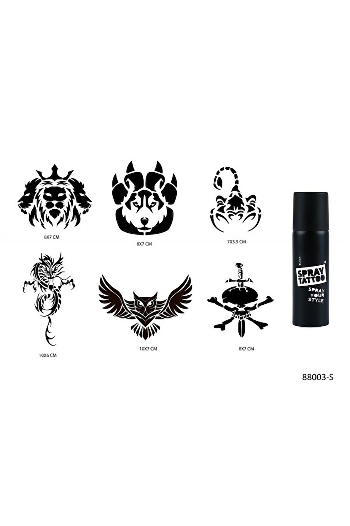 Alsepeteavm Aslan Ve Ejderha Geçici Sprey Dövme Seti Spray Tatto