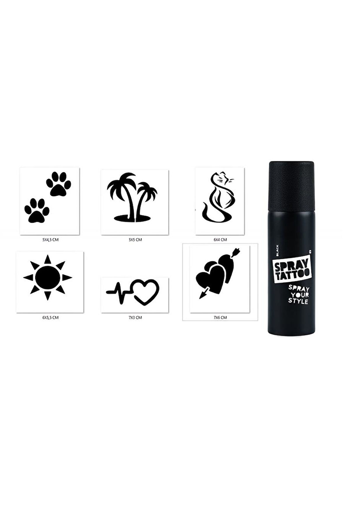 Alsepeteavm Pati Ve Kalp Geçici Sprey Dövme Seti Spray Tatto