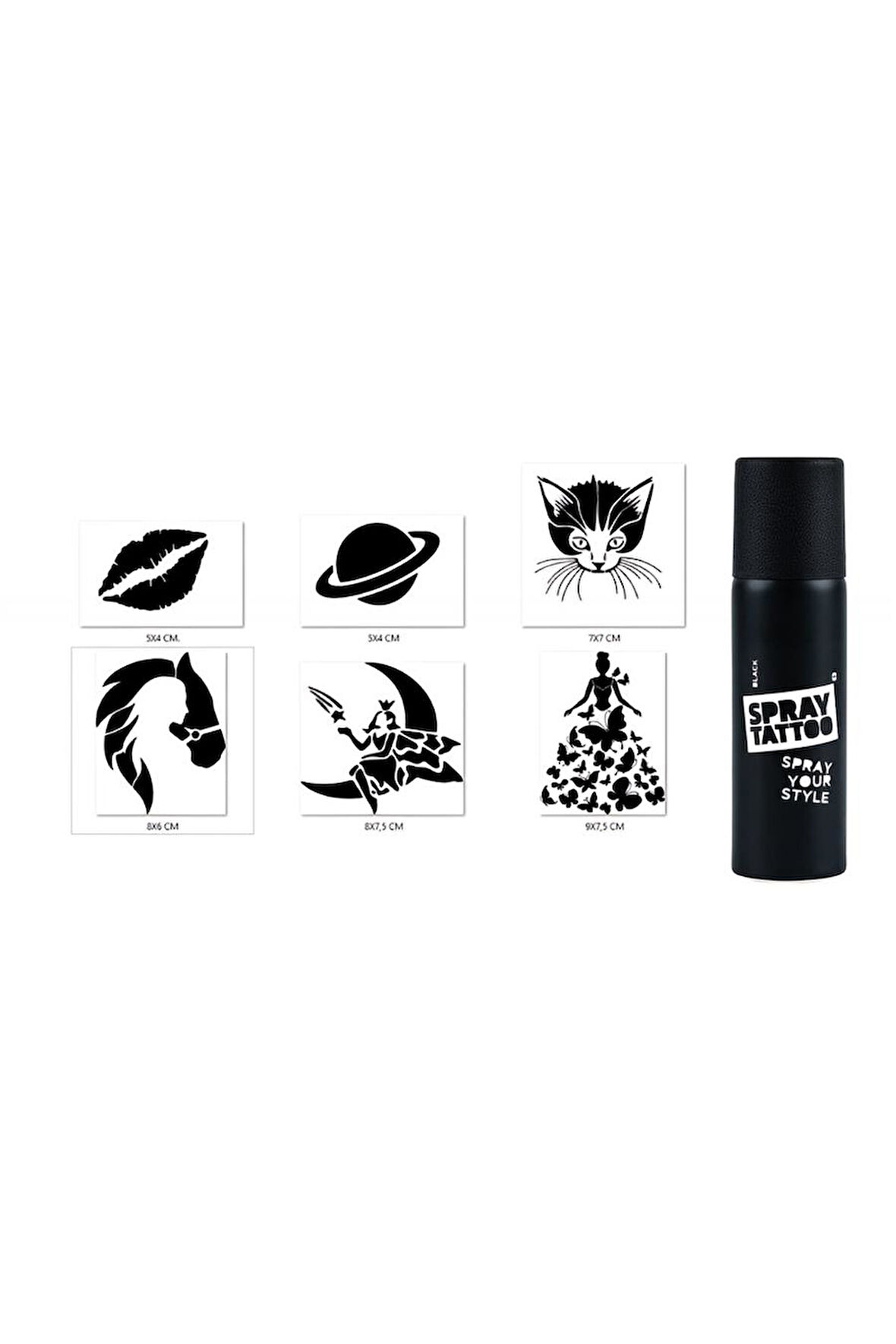 Alsepeteavm Öpücük Ve Gezegen Geçici Sprey Dövme Seti Spray Tatto