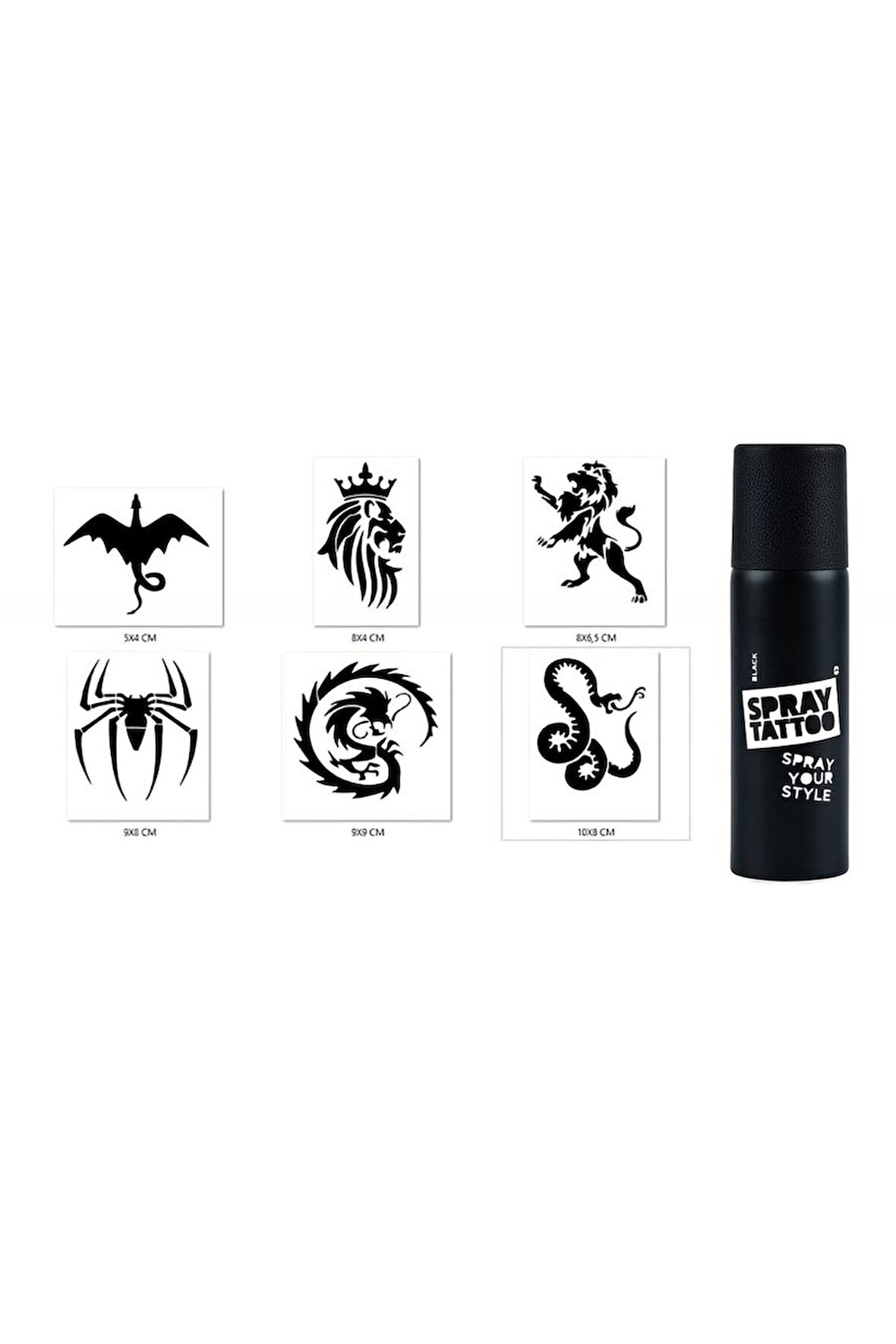 Alsepeteavm Ejderha Ve Örümcek Geçici Sprey Dövme Seti Spray Tatto