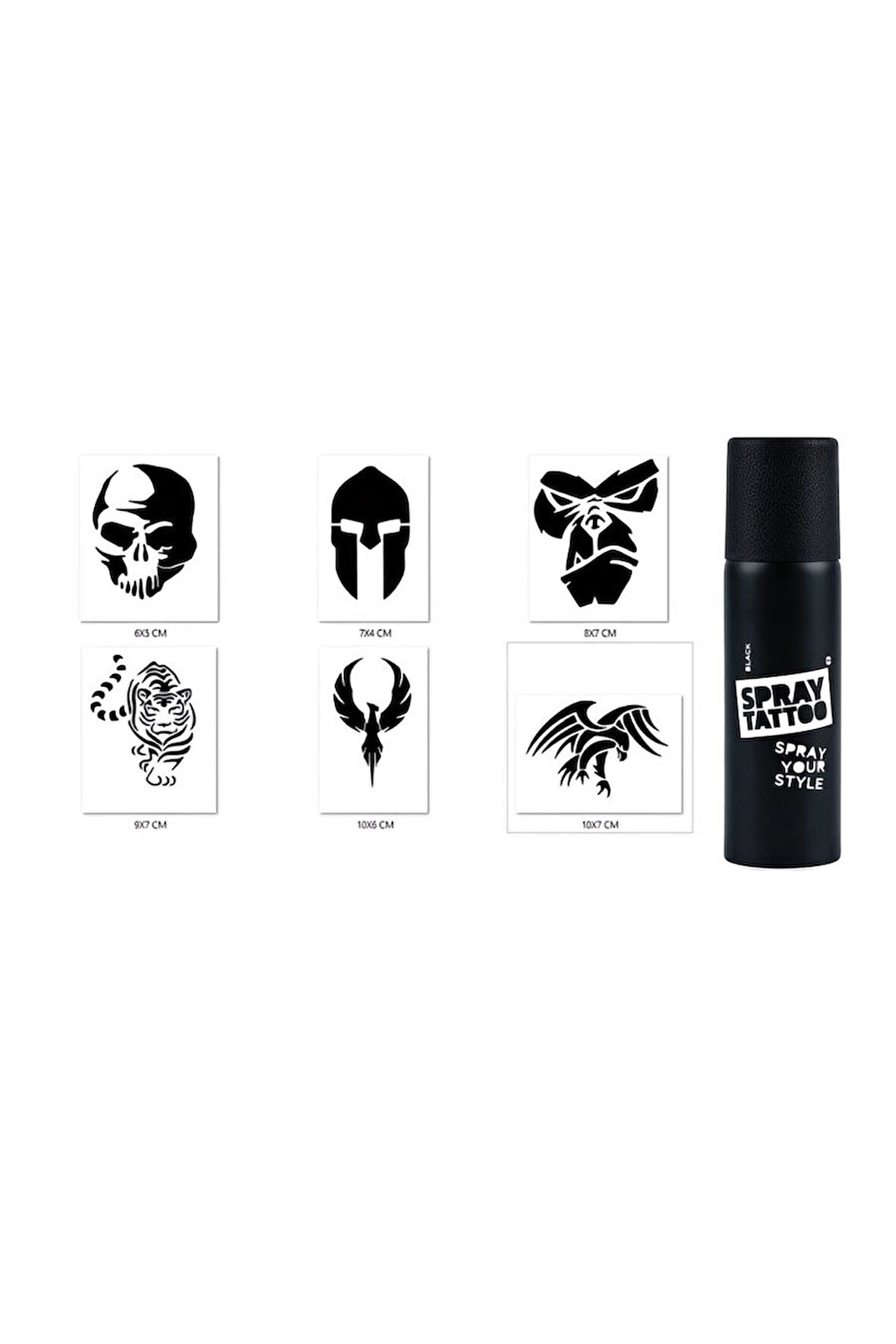 Alsepeteavm Maymun Ve Miğfer Geçici Sprey Dövme Seti Spray Tatto