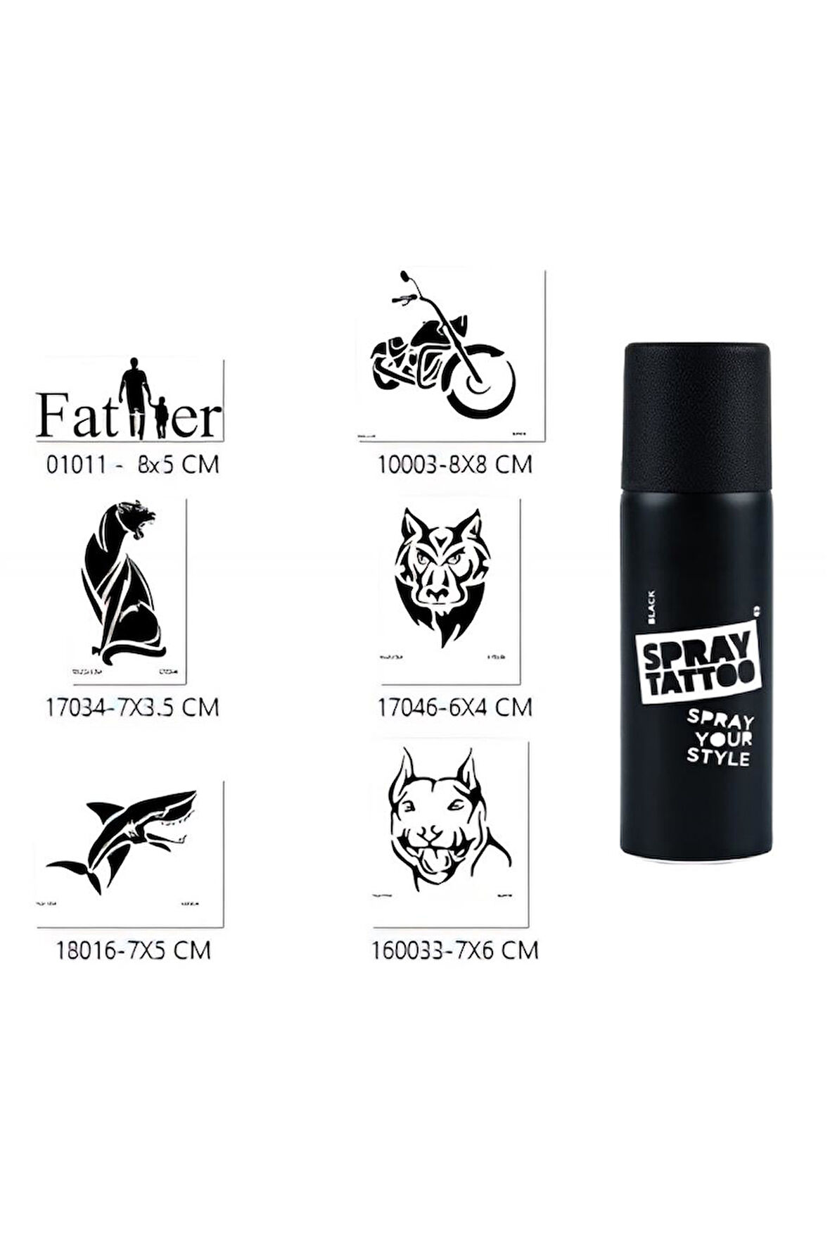 Alsepeteavm Motor Ve Köpek Sprey Dövme Seti Spray Tatto
