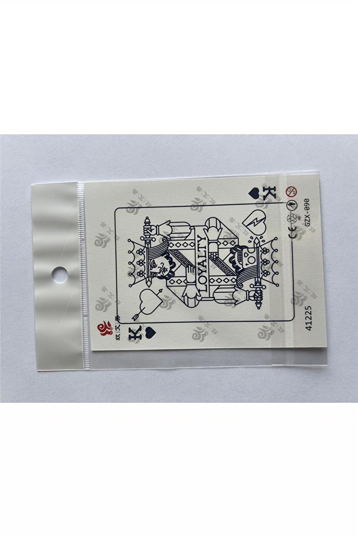 Alsepeteavm iskambil Minimal 11x8 cm Yarı Kalıcı Geçici Dövme Yapıştırma Dövme