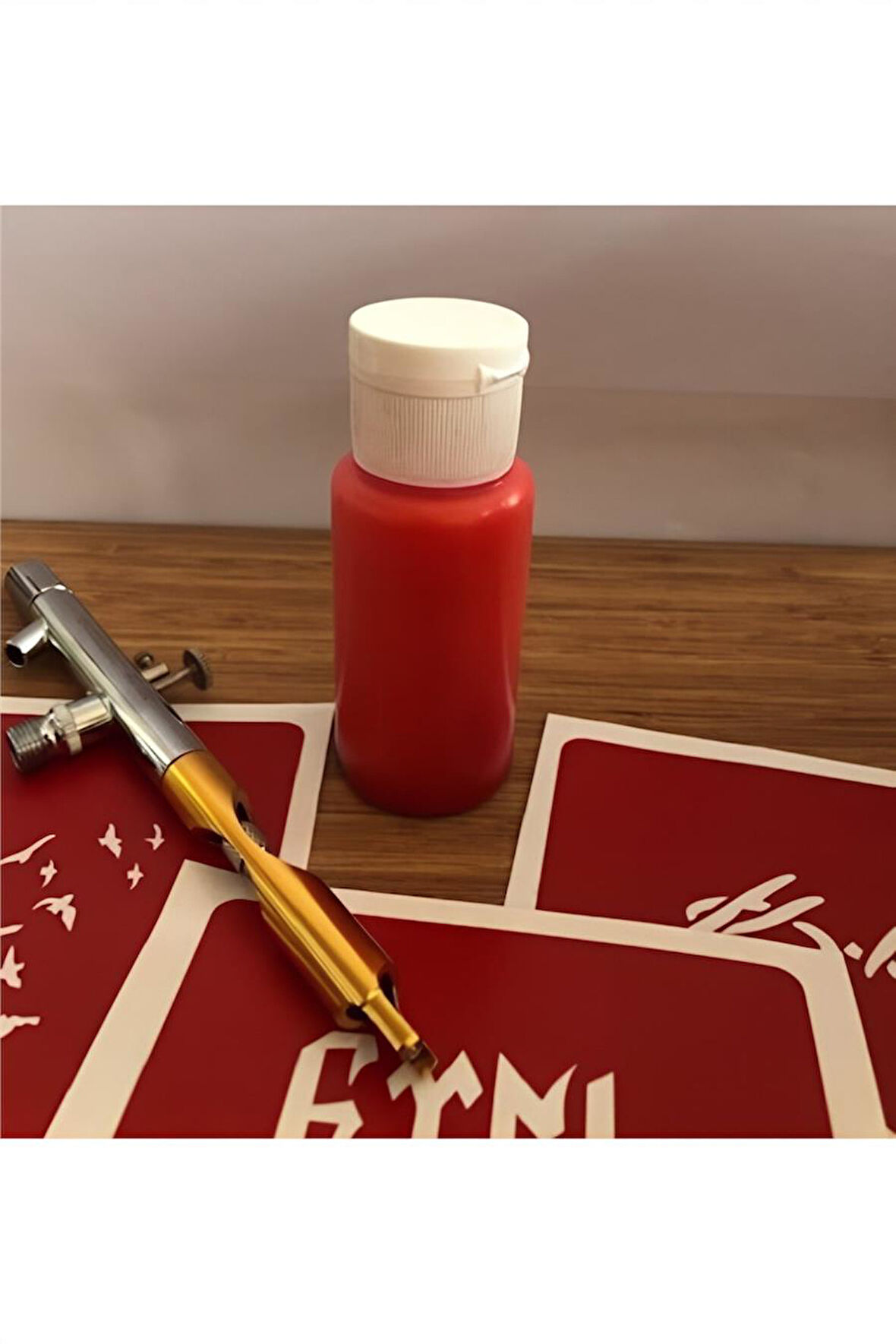 Alsepeteavm Turuncu Renk 50 ML Konsantre Airbrush Geçici Dövme Boyası Paasche