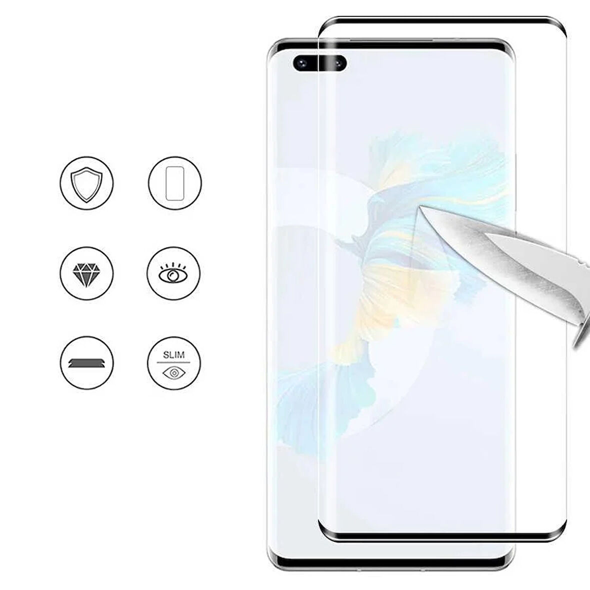 İ-Stone Sony Xperıa Xa1 Ultra Uyumlu Nano Antı-Shock Darbe Emici Kırılmaz Ekran Koruyucu Jelatin