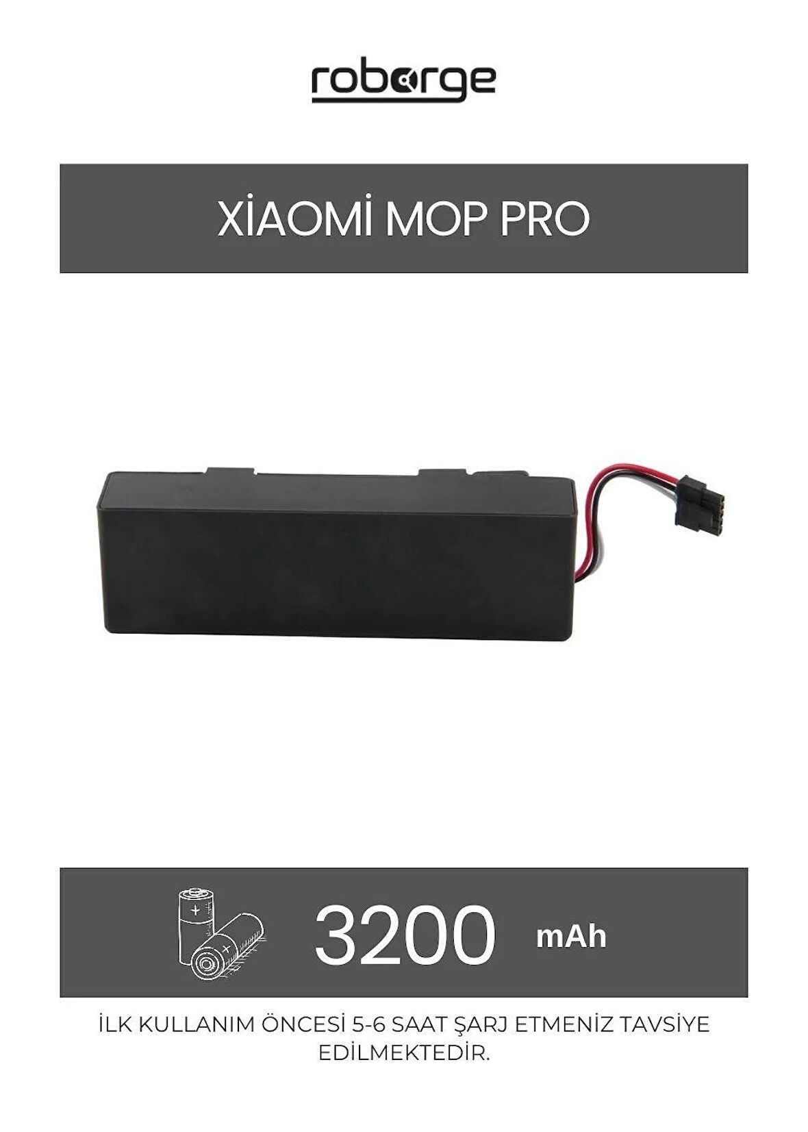 Xiaomi Mop Pro (STYTJ02YM) Robot Süpürge Uyumlu Batarya 3200 mAh - Muadil Ürün