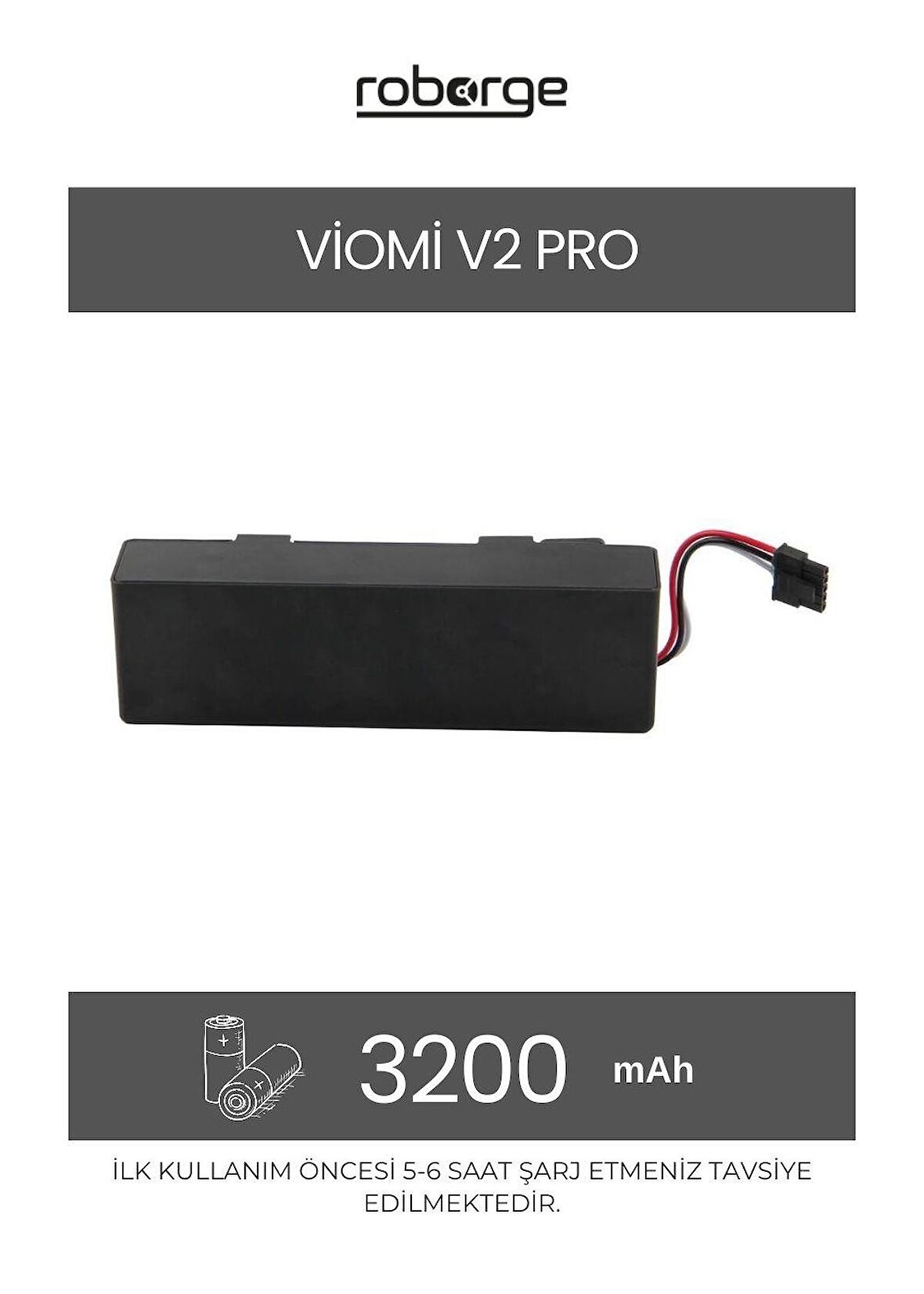 Viomi V2 Pro Robot Süpürge Uyumlu Batarya 3200 mAh - Muadil Ürün