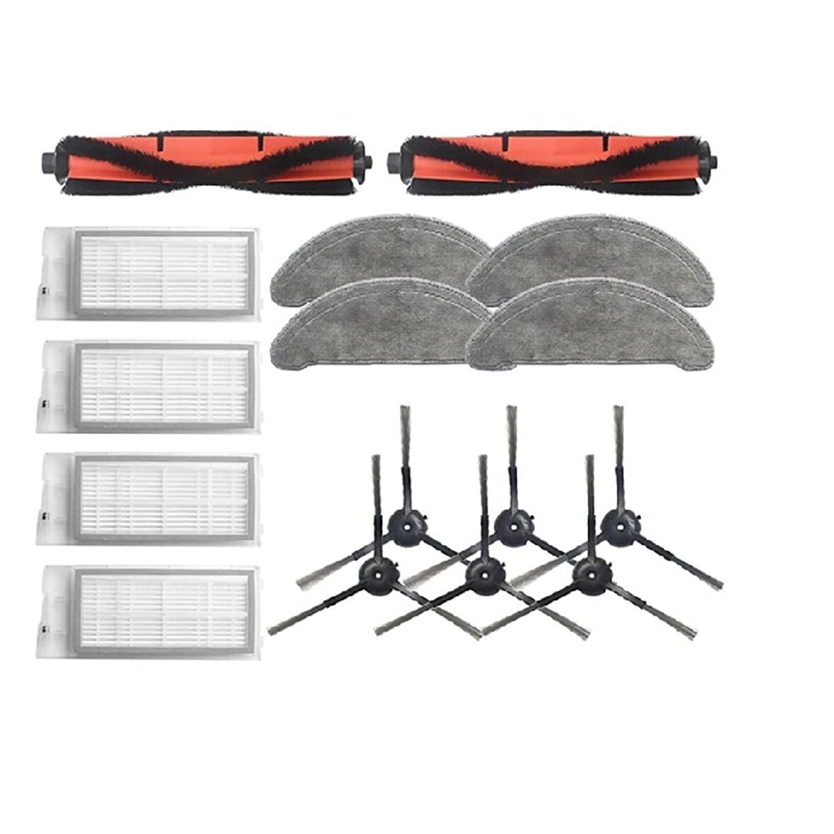 Roidmi Eve Robot Süpürge Uyumlu 16'lı Yedek Parça Seti