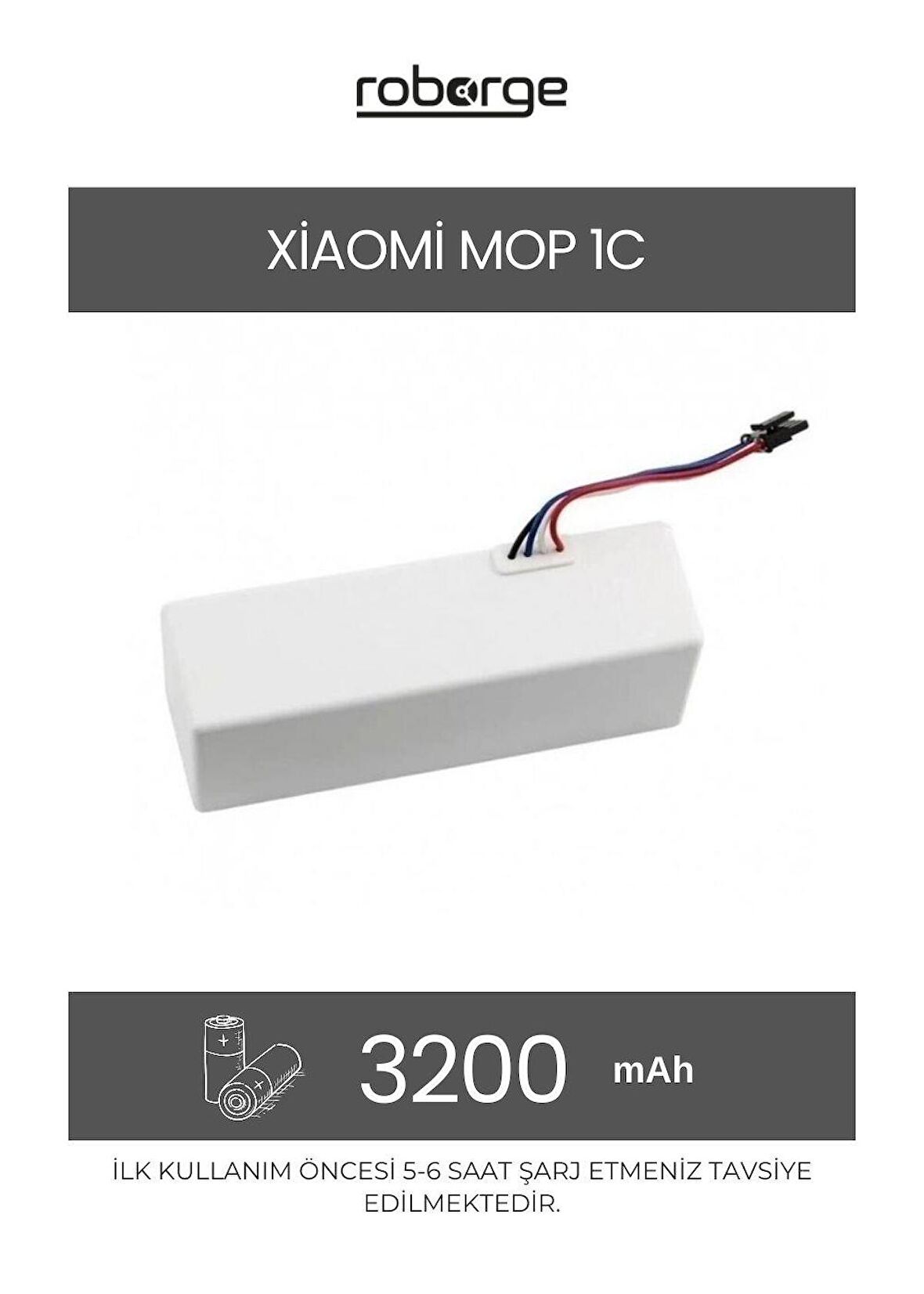 Xiaomi Vacuum Mop 1C (STYTJ01ZHM) Robot Süpürge Uyumlu Batarya 3200 mAh - Muadil Ürün