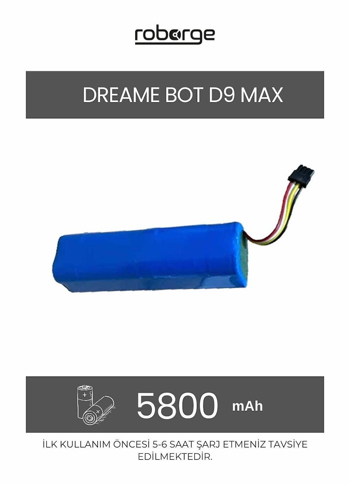 Dreame D9 Max Robot Süpürge Uyumlu Batarya 5800 mAh - Muadil Ürün