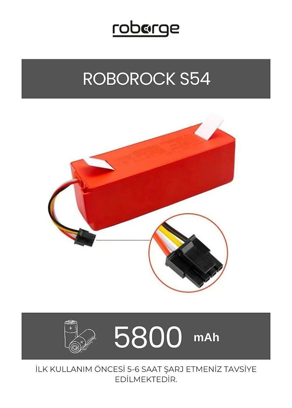 Roborock S54 Robot Süpürge Uyumlu Batarya 5800 mAh - Muadil Ürün