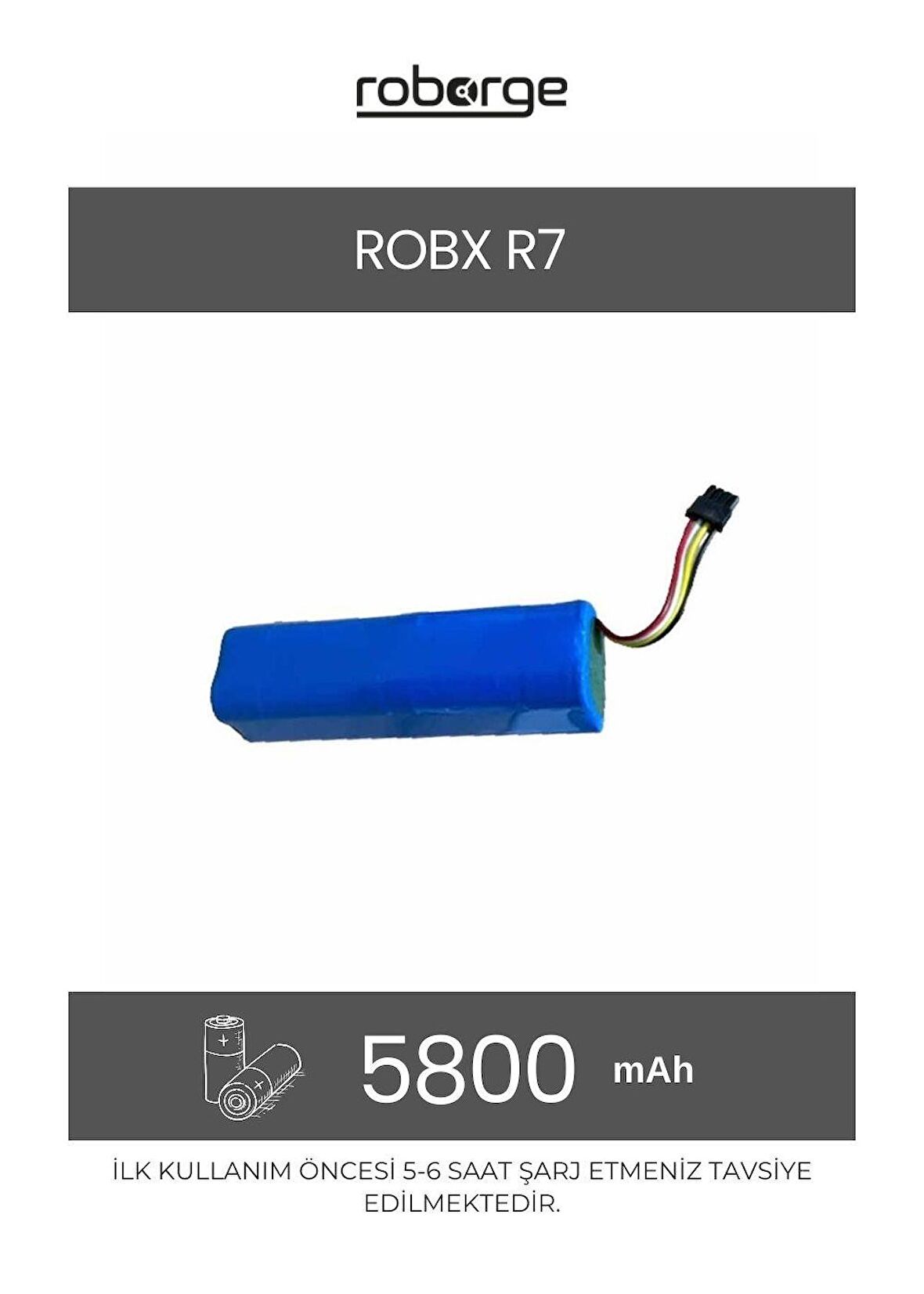 Robx R7 Robot Süpürge Uyumlu Batarya 5800 mAh - Muadil Ürün