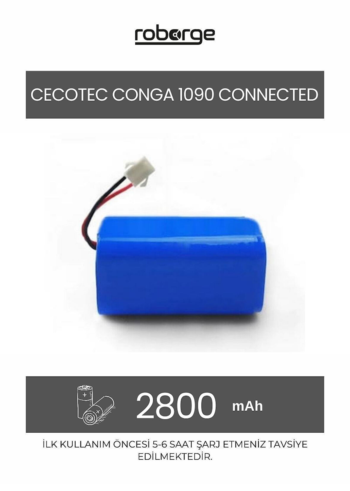 Cecotec Conga 1090 Connected Robot Süpürge Uyumlu Batarya 2800 mAh - Muadil Ürün