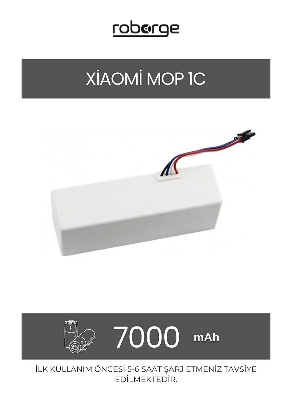 Xiaomi Vacuum Mop 1C (STYTJ01ZHM) Robot Süpürge Uyumlu Batarya 7000 mAh - Muadil Ürün