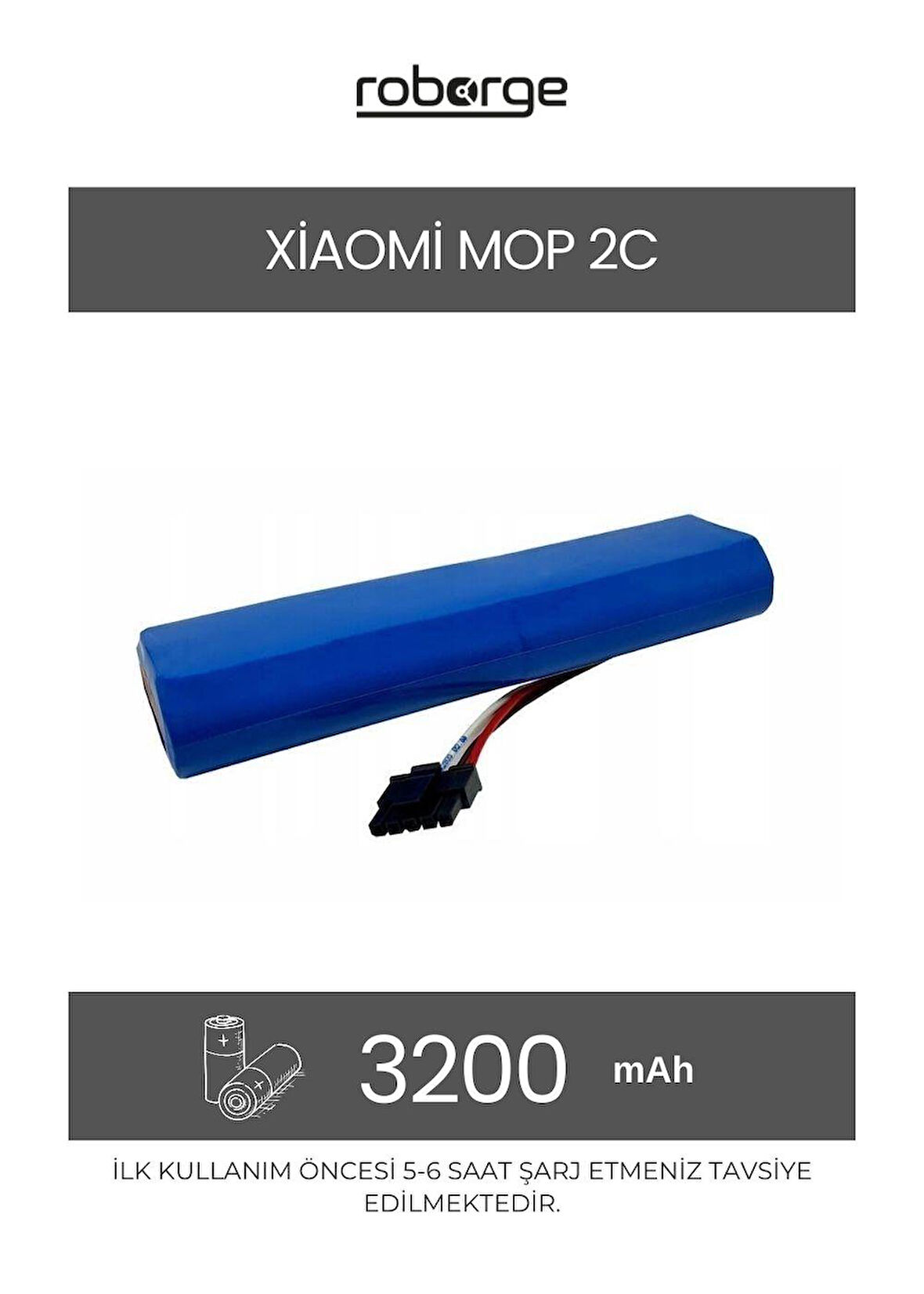 Xiaomi Vacuum Mop 2C (XMSTJQR2C) Robot Süpürge Uyumlu Batarya 3200 mAh - Muadil Ürün
