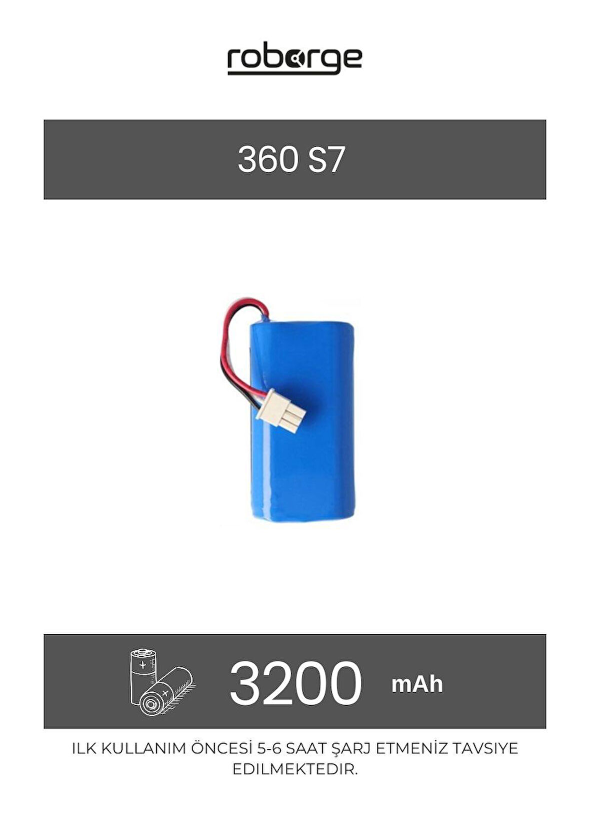 360 Vacuum Mop Cleaner S7 Robot Süpürge Uyumlu Batarya 3200 mAh - Muadil Ürün