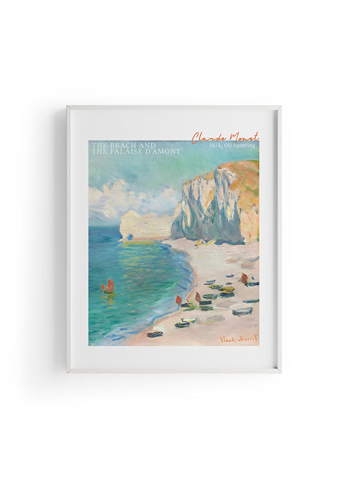 The Beach and The Falaise d'Amont, Claude Monet | Ünlü Ressam Tablosu