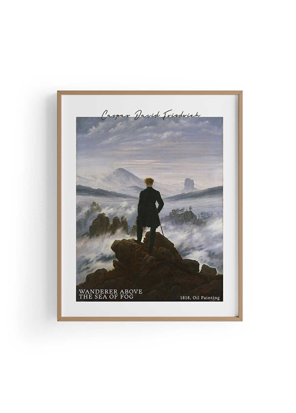 Wanderer Above The Sea of Fog, Caspar David Friedrich | Ünlü Ressam Tablosu