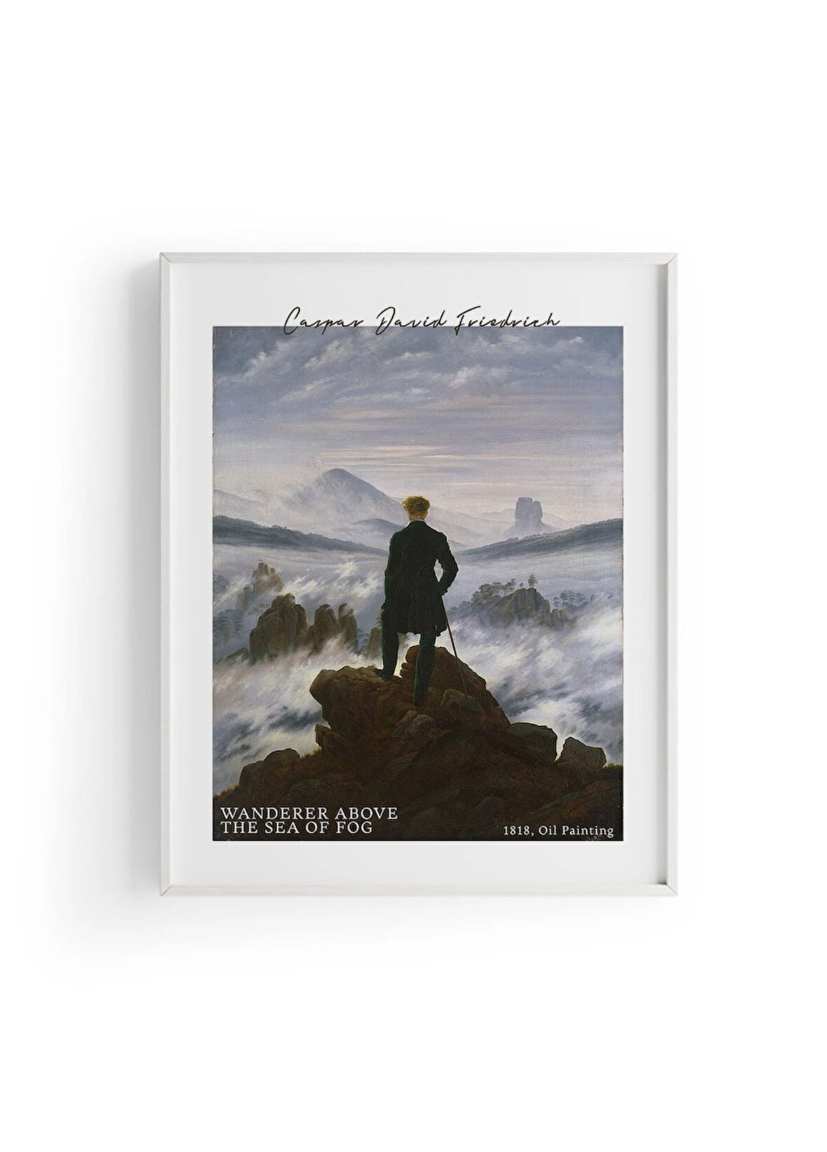 Wanderer Above The Sea of Fog, Caspar David Friedrich | Ünlü Ressam Tablosu