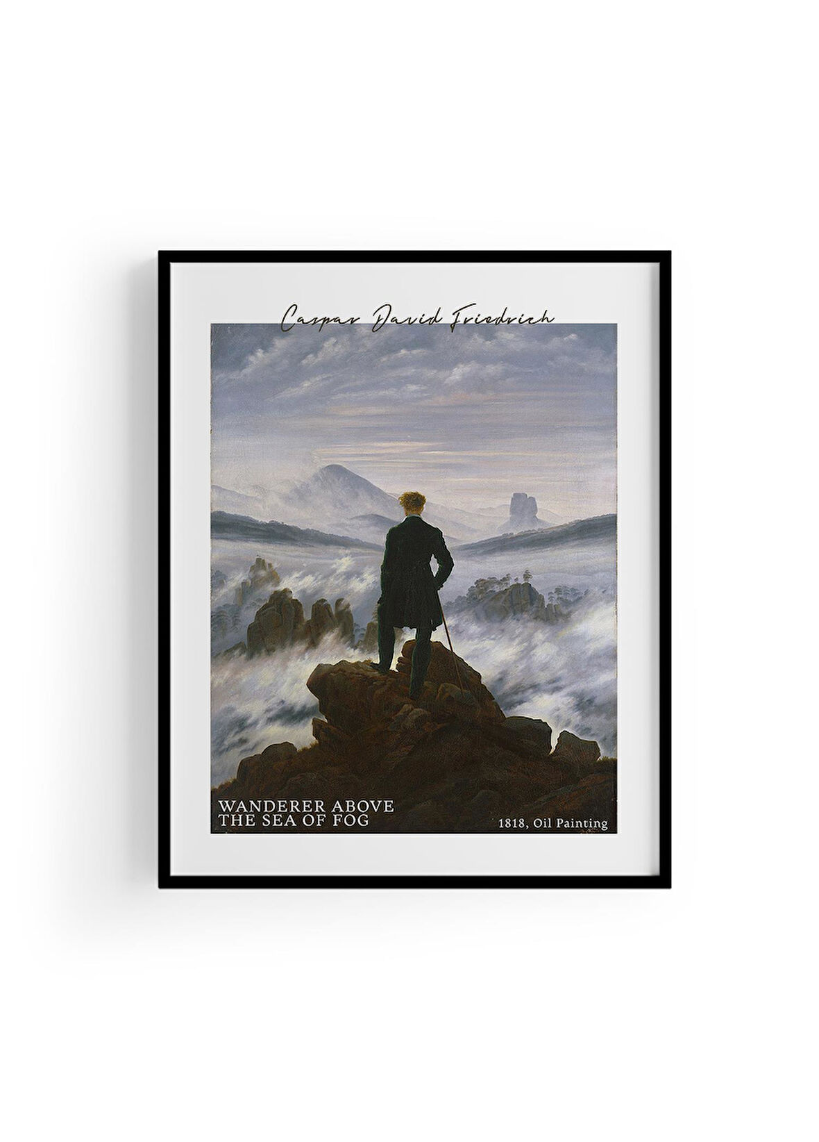 Wanderer Above The Sea of Fog, Caspar David Friedrich | Ünlü Ressam Tablosu