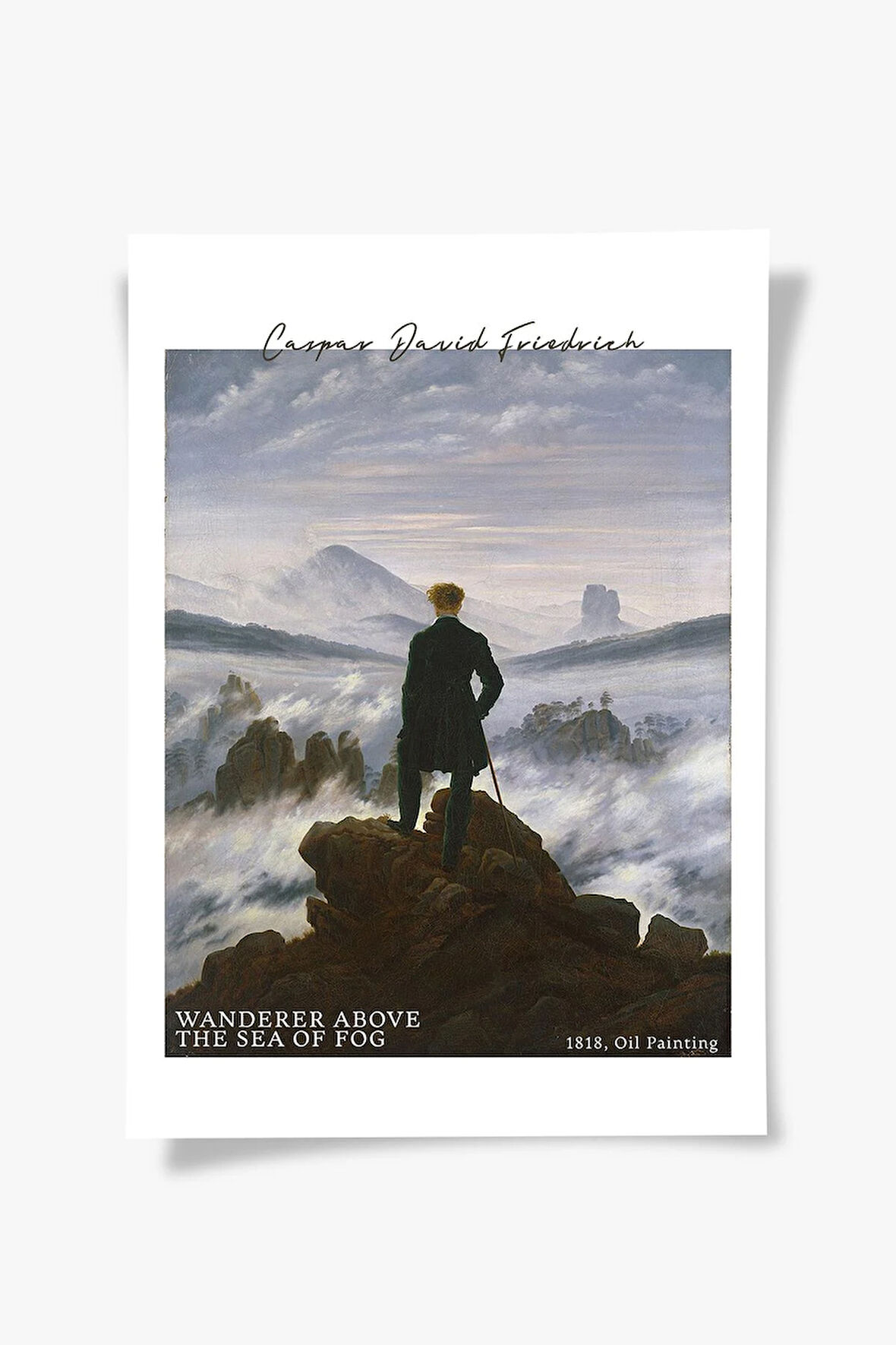 Wanderer Above The Sea of Fog, Caspar David Friedrich | Ünlü Ressam Tablosu