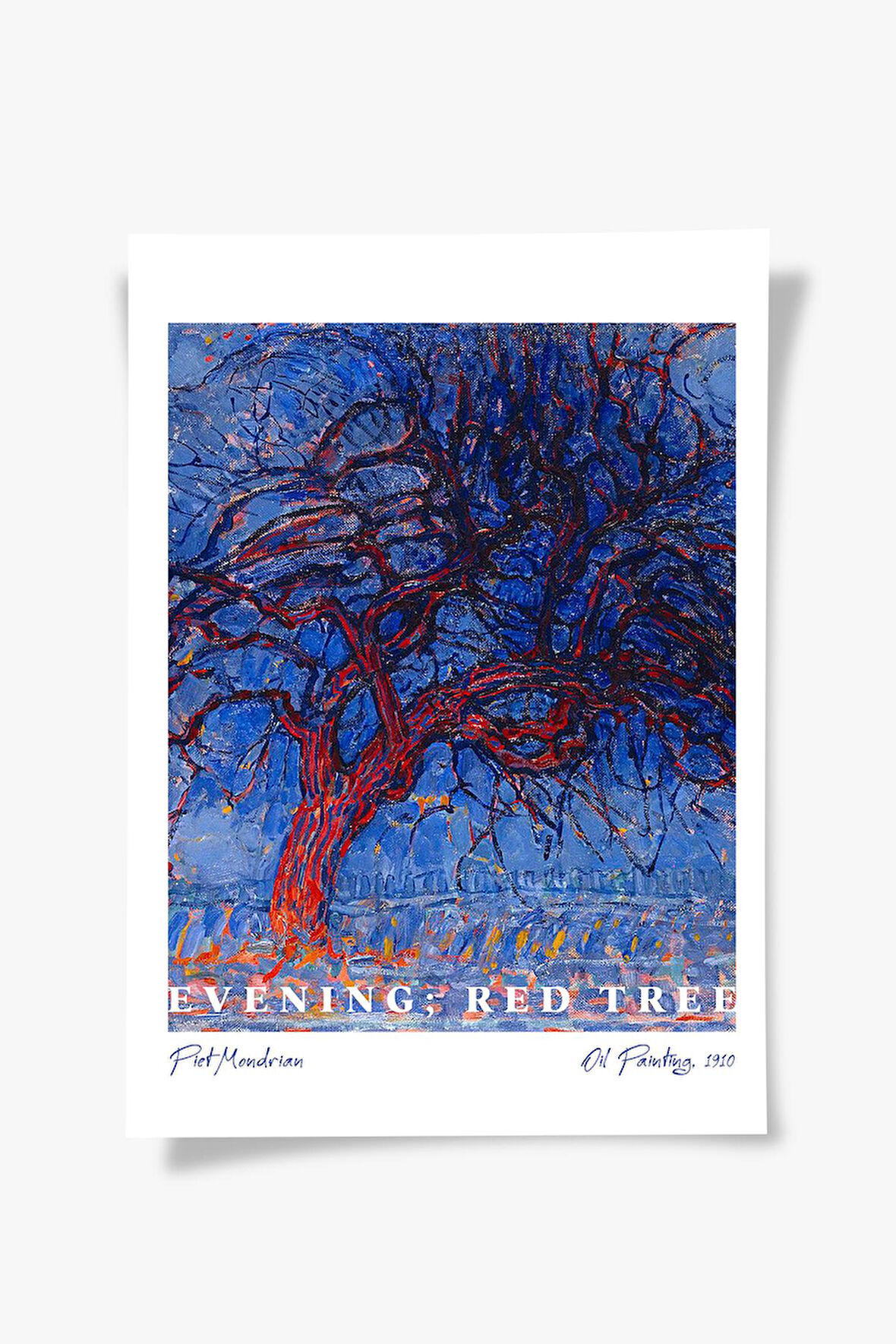 Evening; Red Tree, Piet Mondrian | Ünlü Ressam Tablosu
