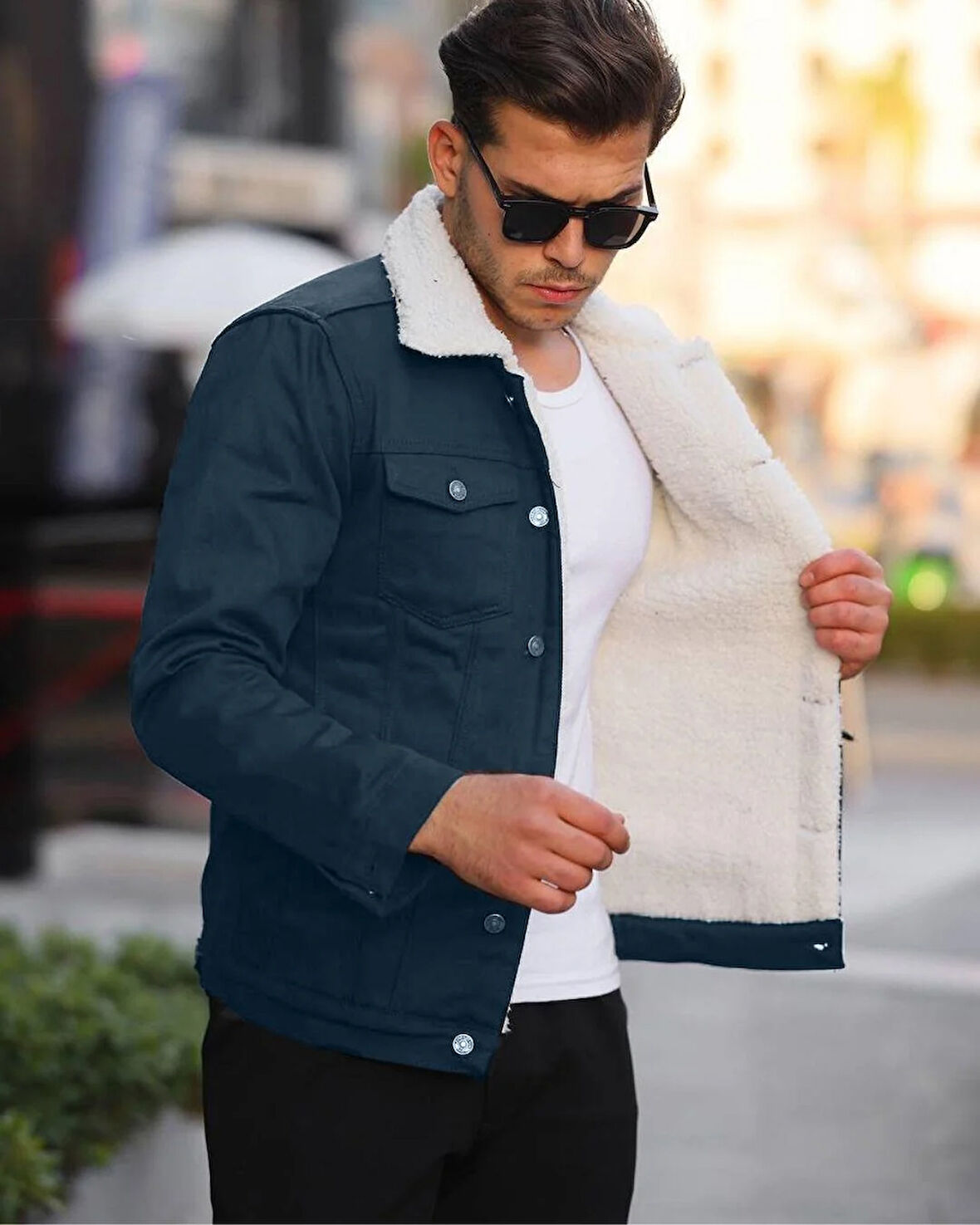 Füme Renk İçi Kürklü Erkek Mont