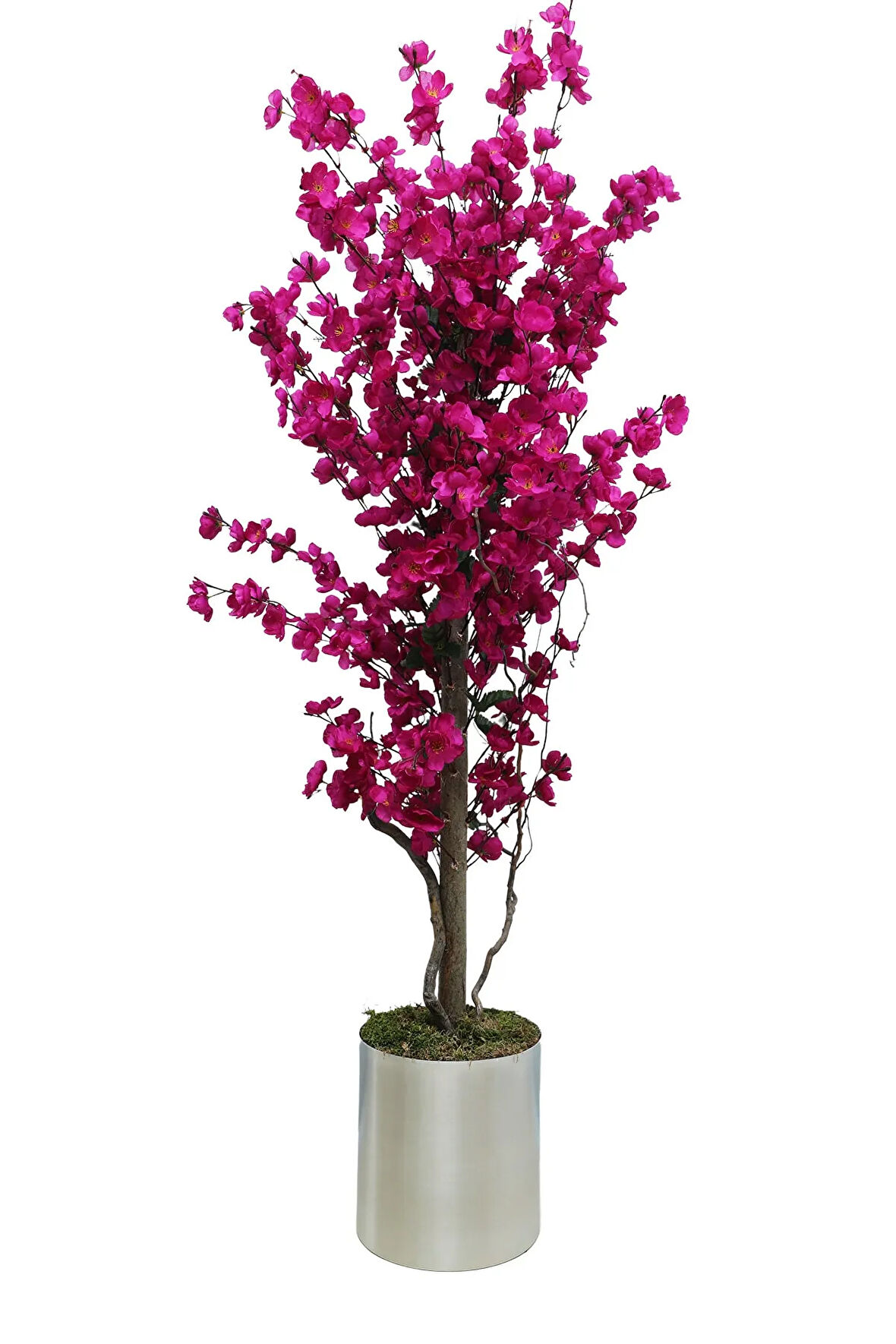 Mor Bahar Dalı 140 Cm Yapay Ağaç 20x20 Metal Saksı