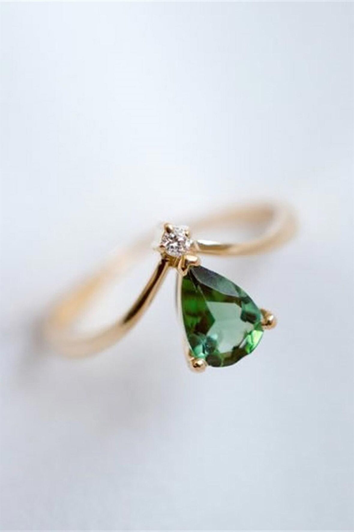 DAMLA YEŞİL DOĞAL TAŞ YÜZÜK - AK447