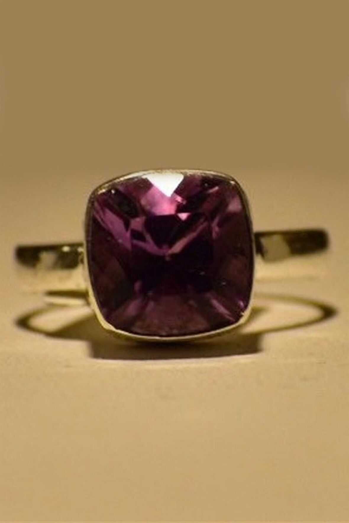 AMETİST KARE  DOĞAL TAŞ YÜZÜK - AK443