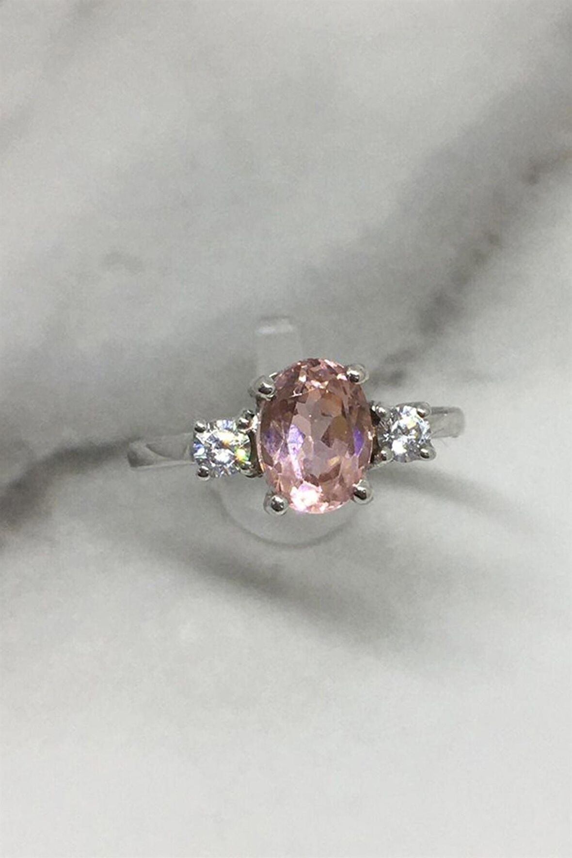 DALVİK EVLİLİK TEKLİF DOĞAL TAŞ  YÜZÜK -AK959