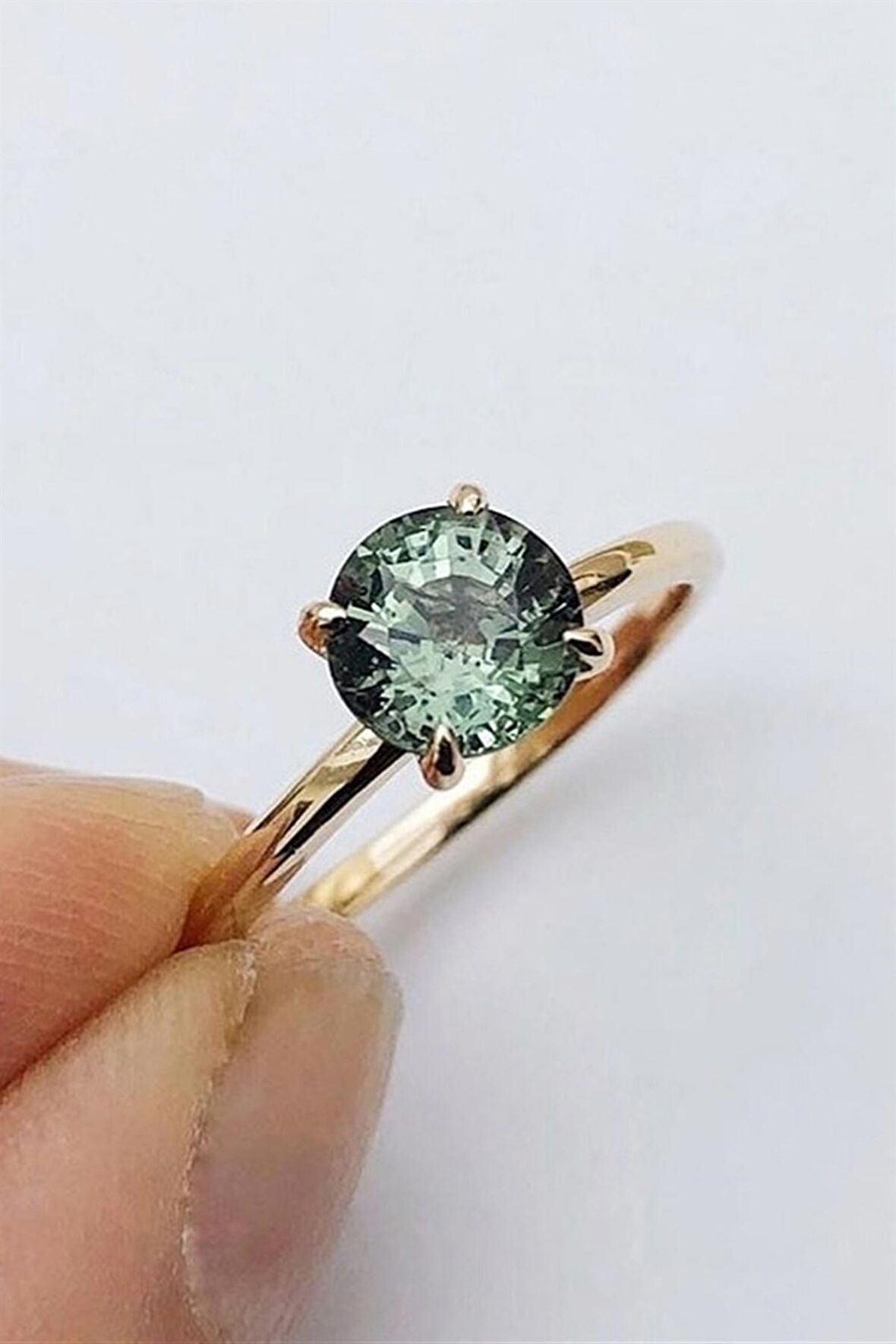 BELÇİKA EVLİLİK TEKLİF GREEN TOPAZ YÜZÜK - AK746