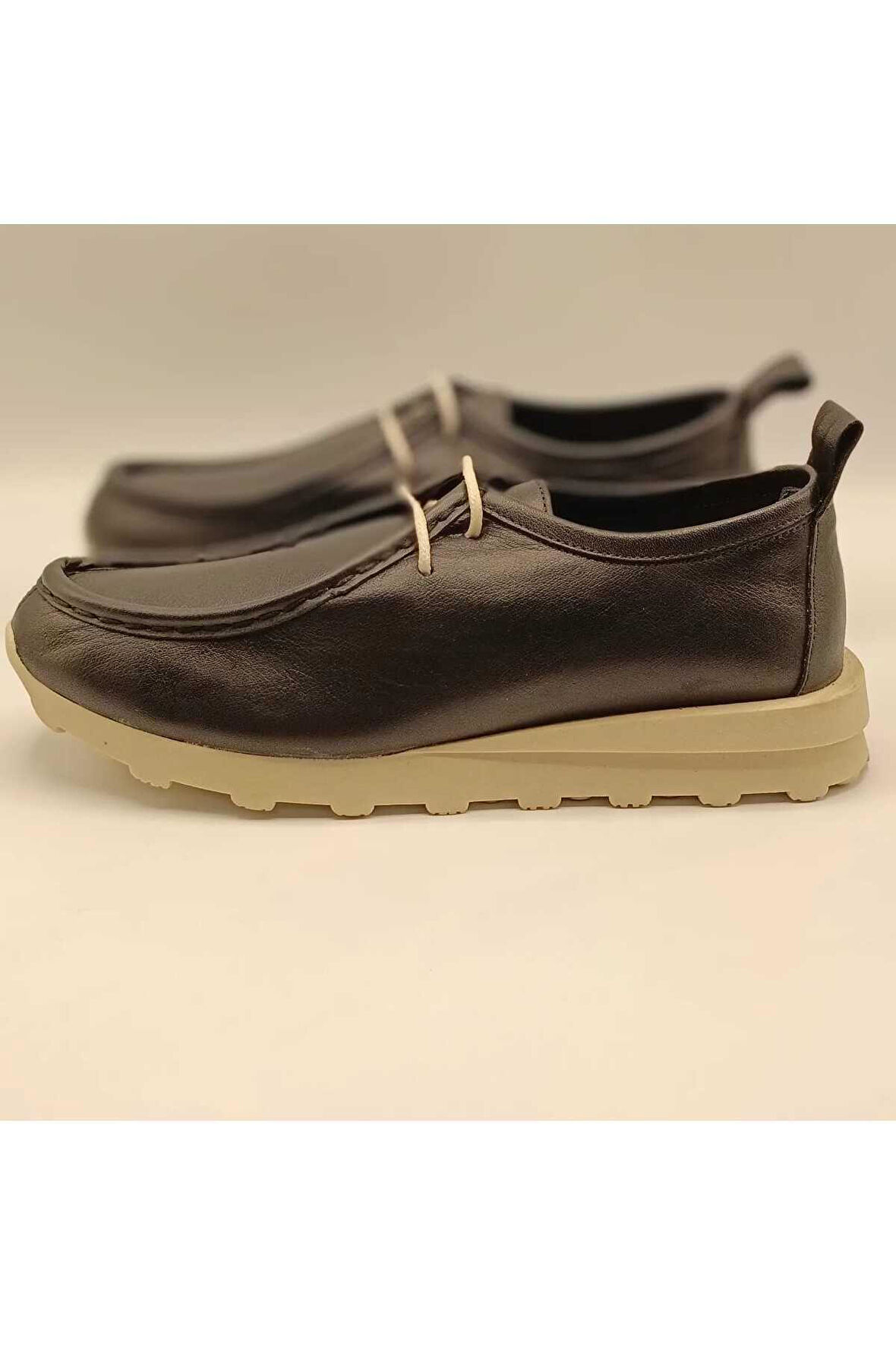 Asos Siyah Deri Bağcıklı Loafer