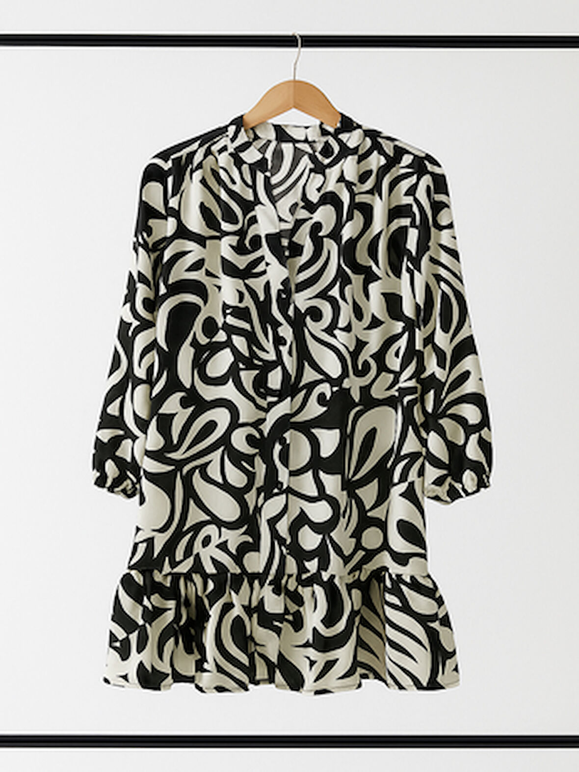 ZR Desenli Keten Elbise