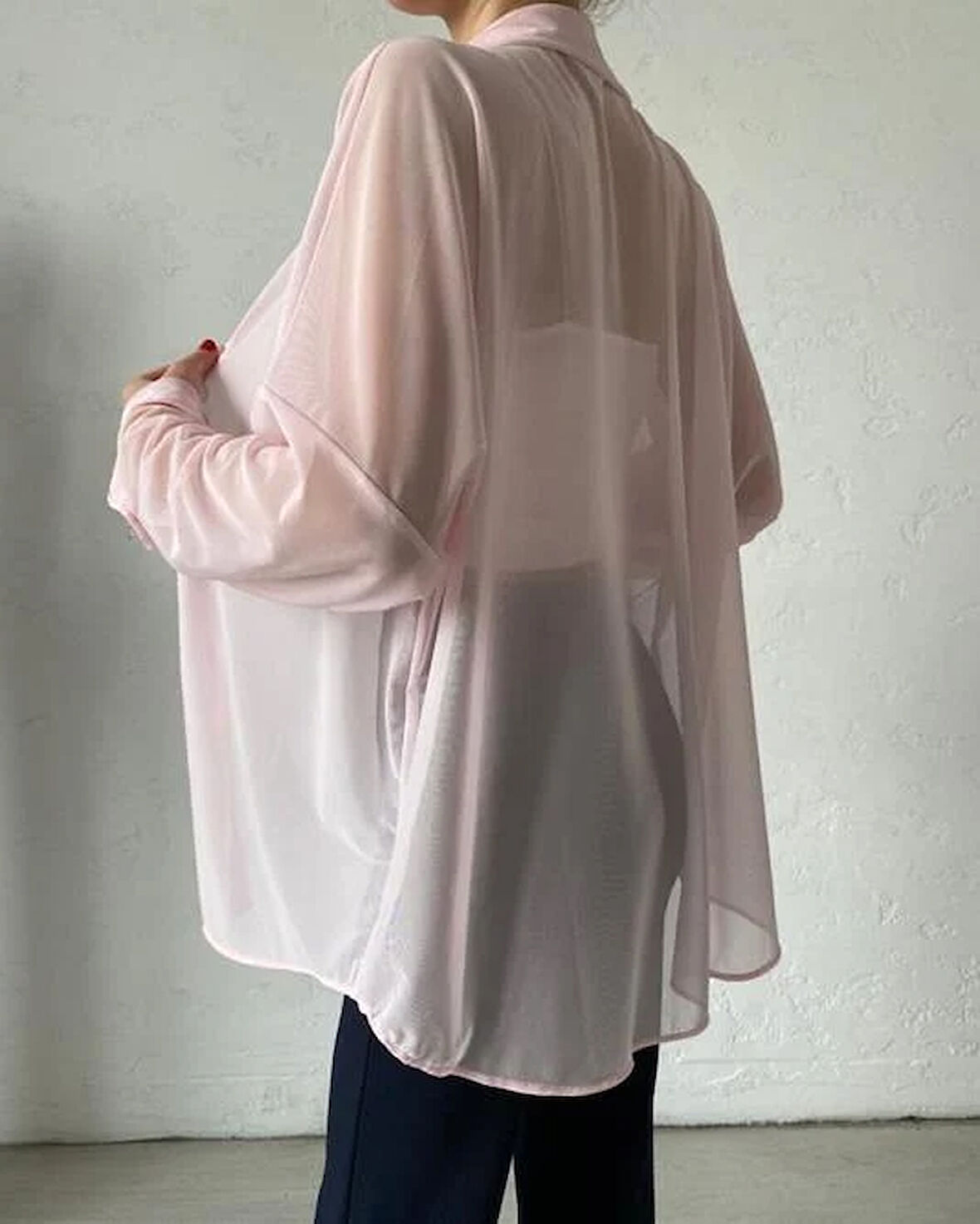Oversize Tül Gömlek