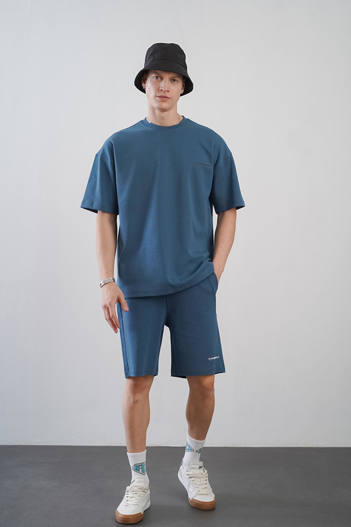 King Brich Baskılı Oversize Kalıp Unisex Şort Takım