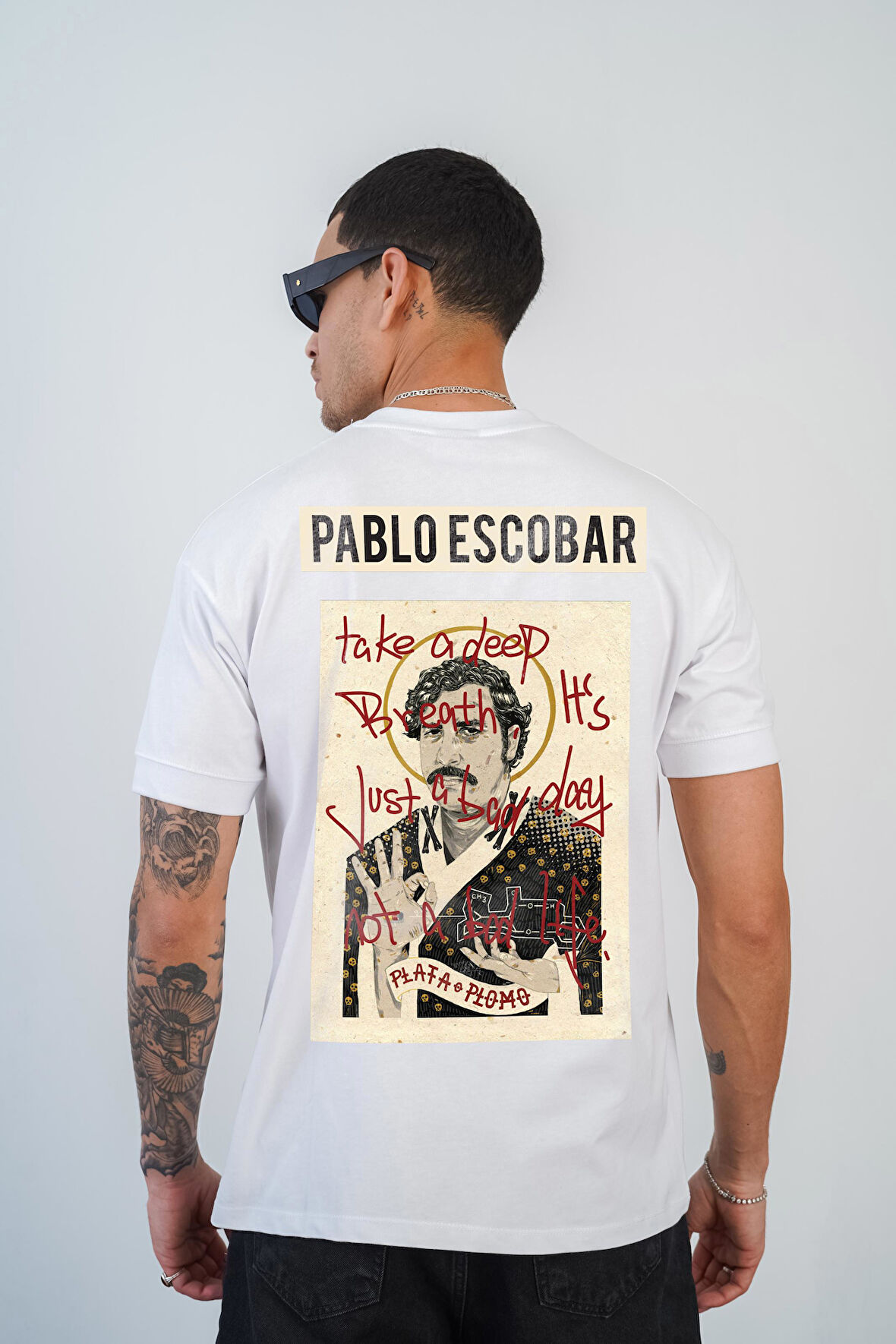 Kingbrich Pablo Escobar Baskılı Slim Fit Kalıp Erkek Tshirt