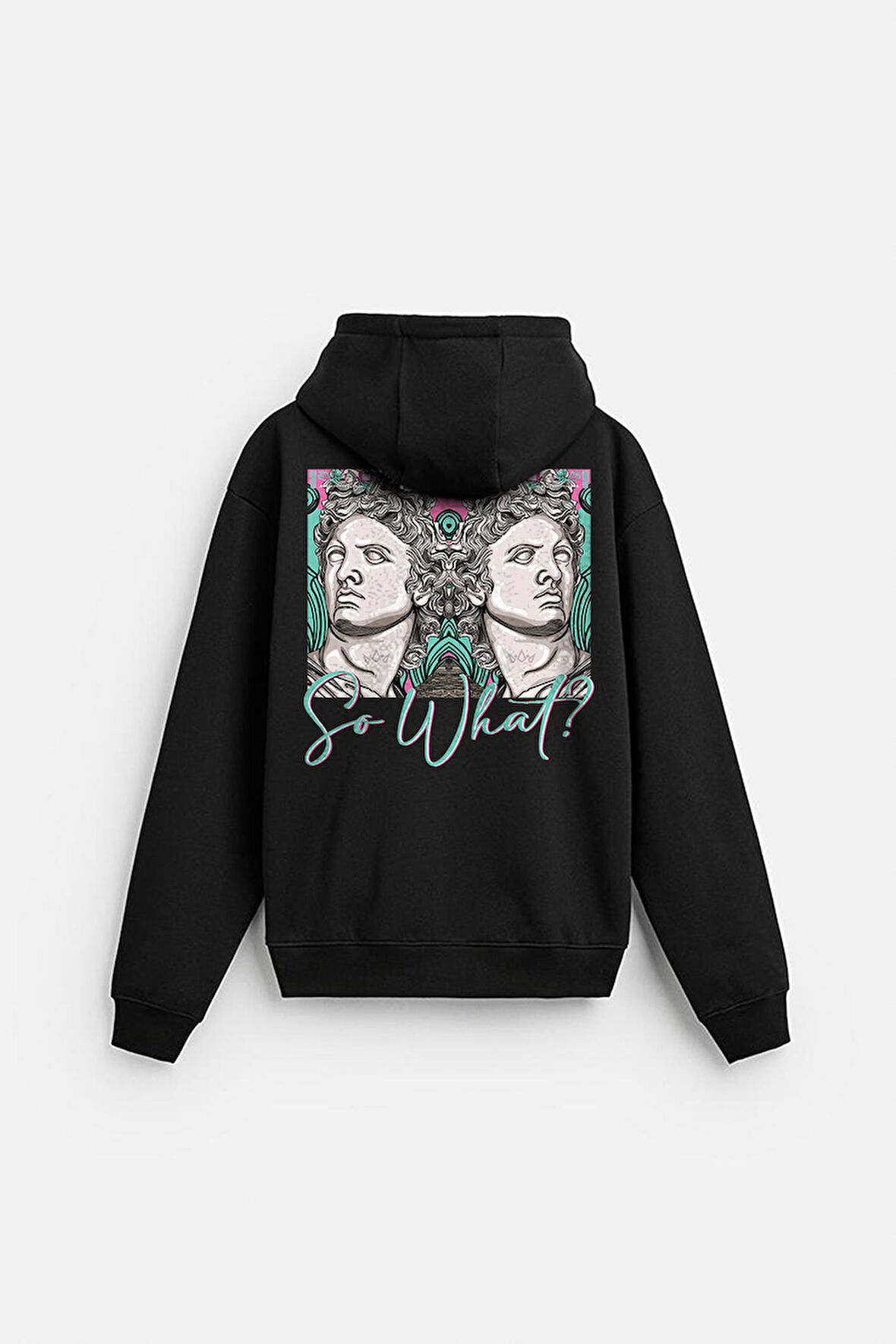 Kapuşonlu So What Baskılı Oversize Kalıp Unisex Hoodie