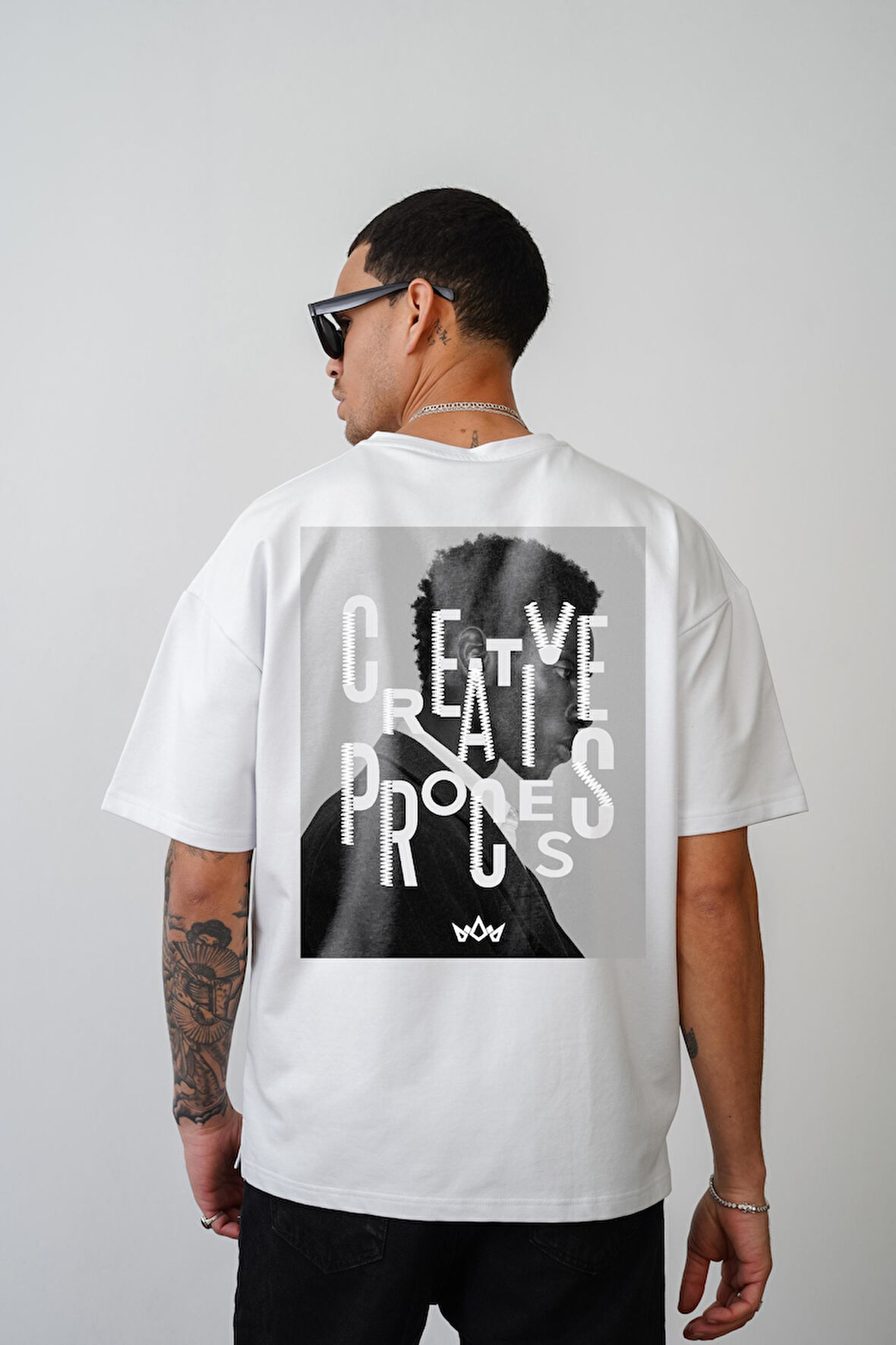 Oversize Kalıp Creative Baskılı Unisex Tişört