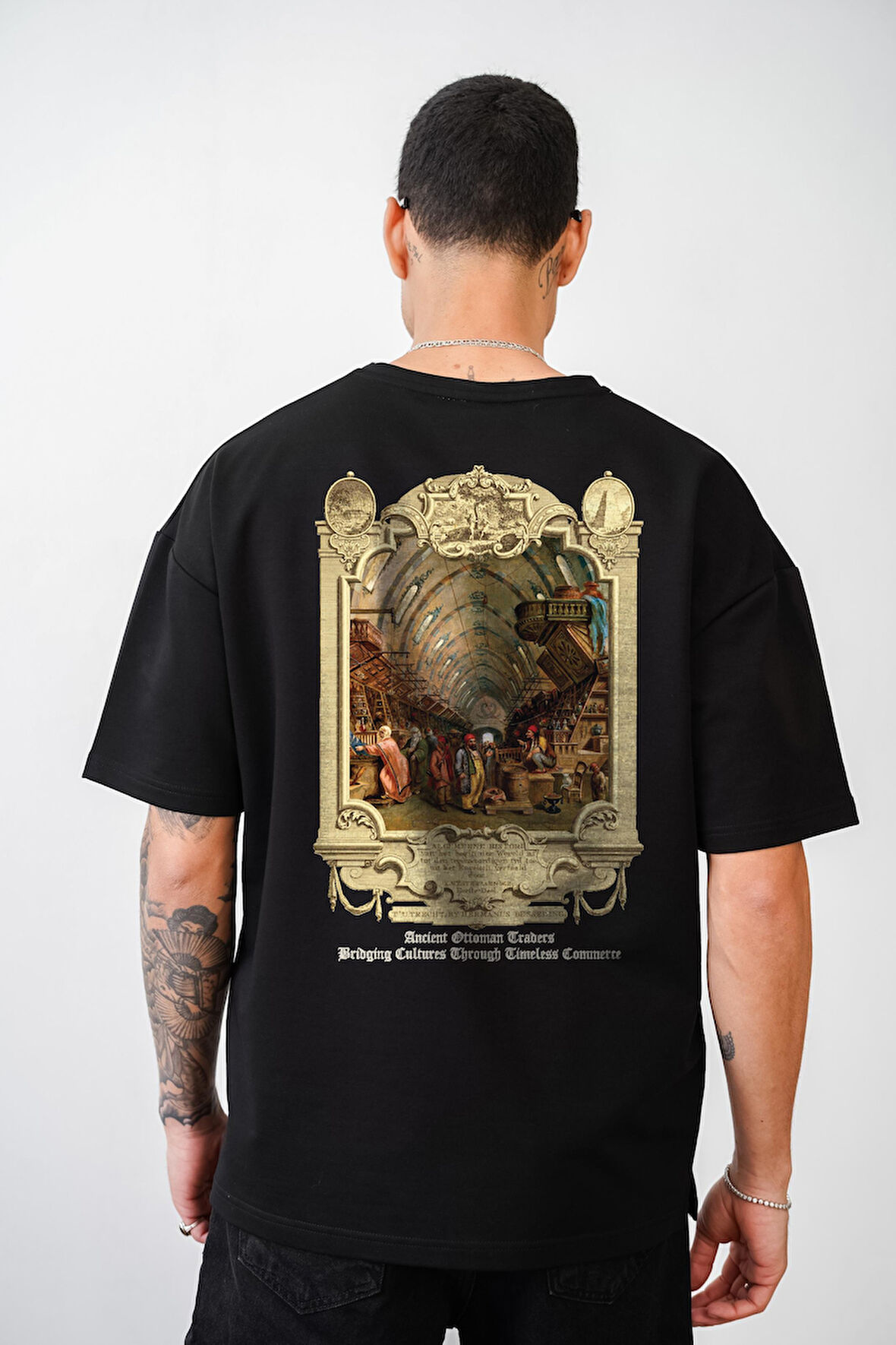 Oversize Kalıp Osmanlı Çarşı Baskılı Unisex Tişört