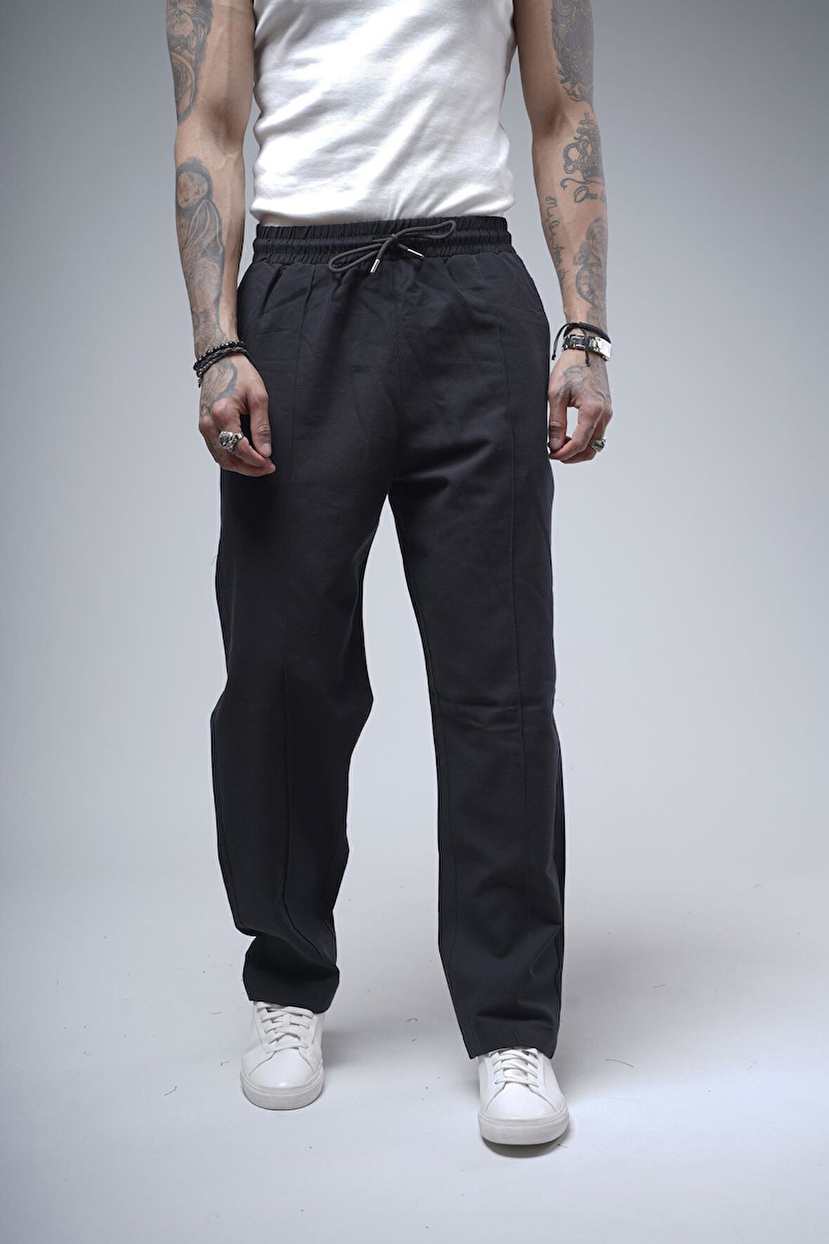Baggy Kalıp Önü Çıma Detaylı Erkek Gabardin Pantolon