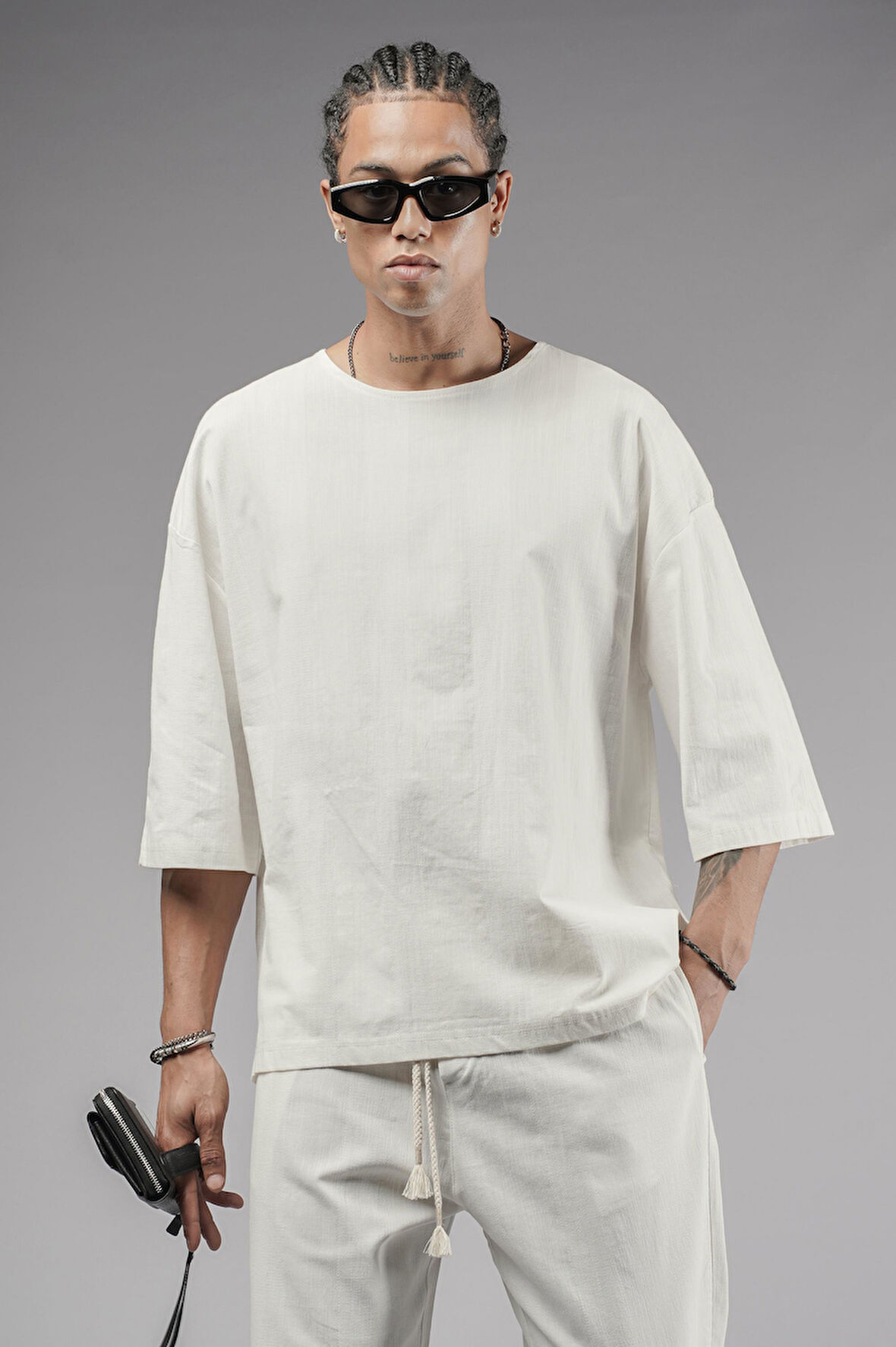 Oversize Kalıp Keten Alt Üst Takım