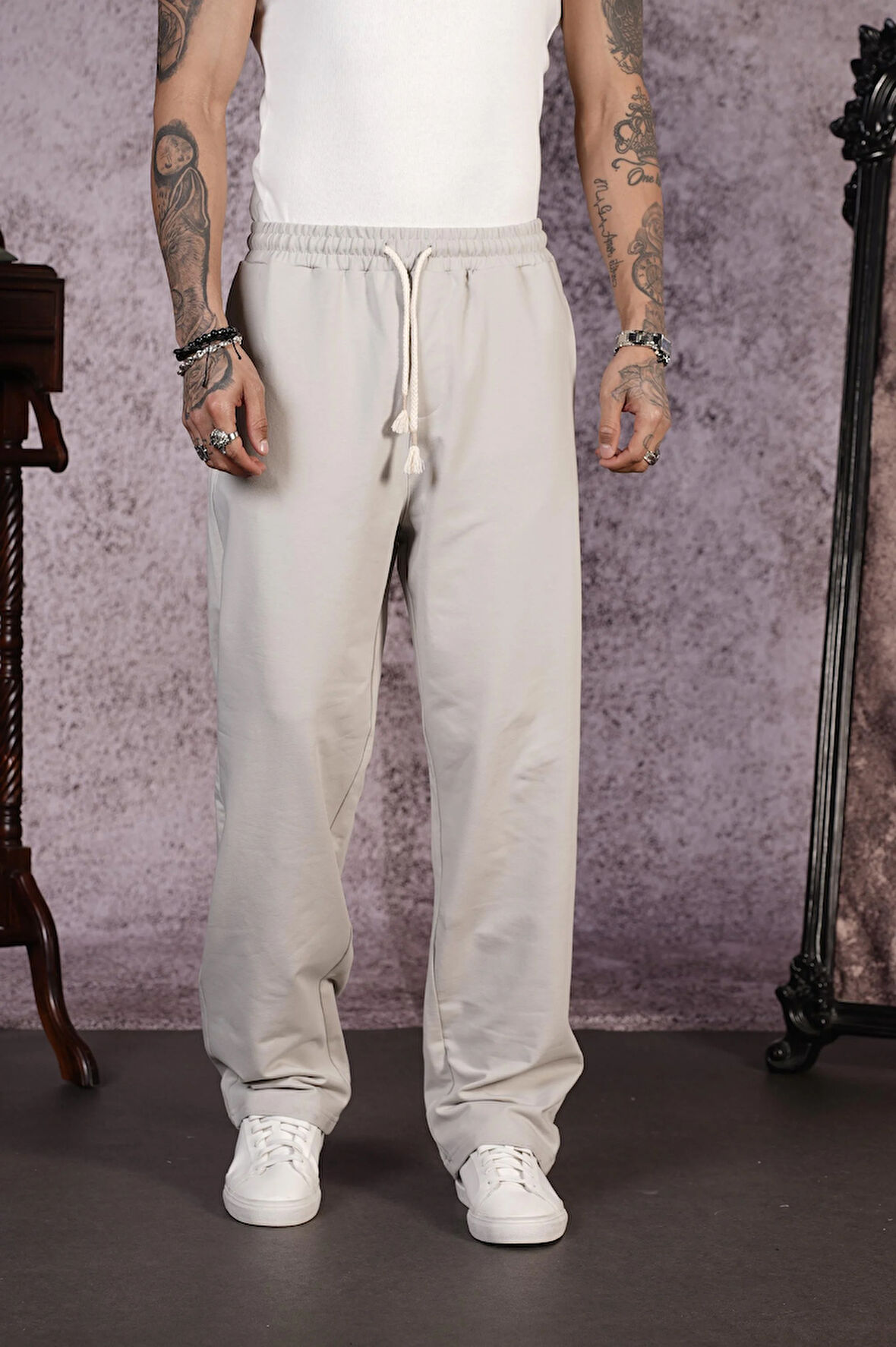 Baggy Kalıp Kordonlu Alt Eşofman