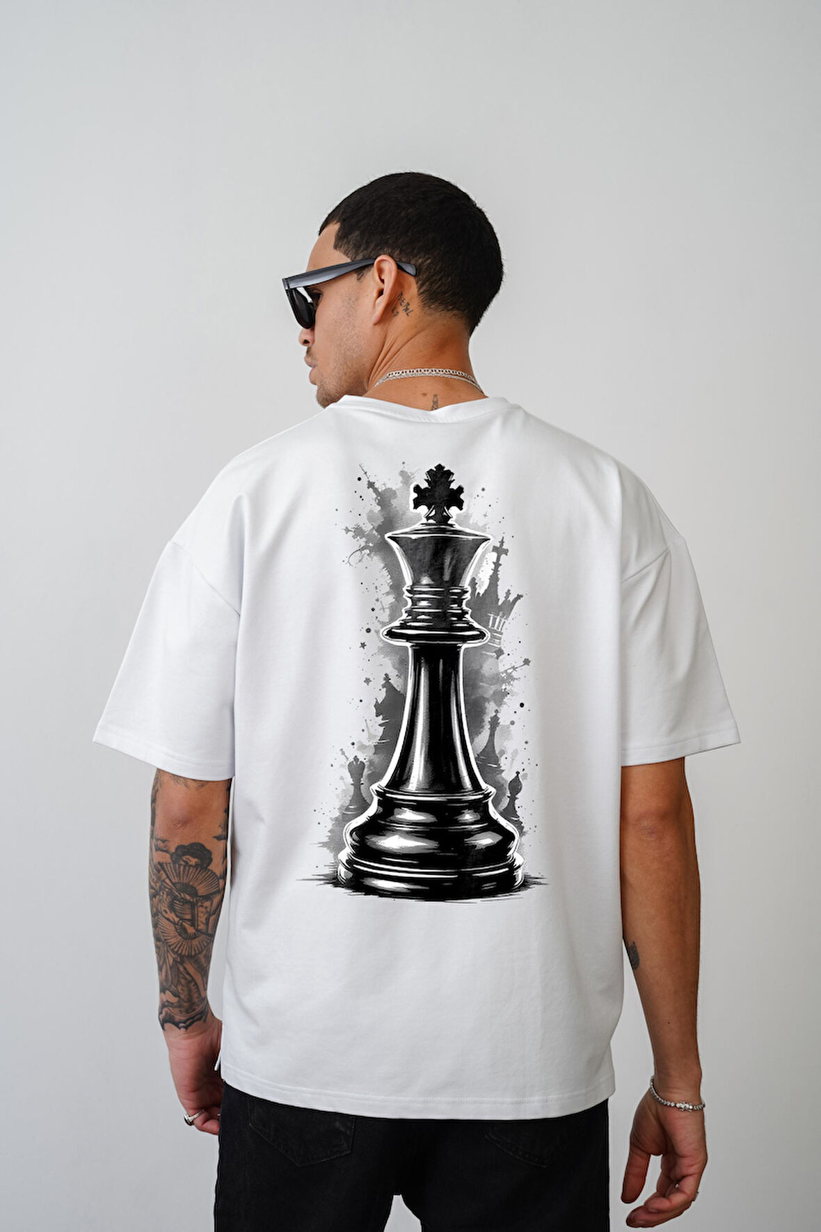 Santraç Baskılı Oversize Kalıp Unisex Tişört