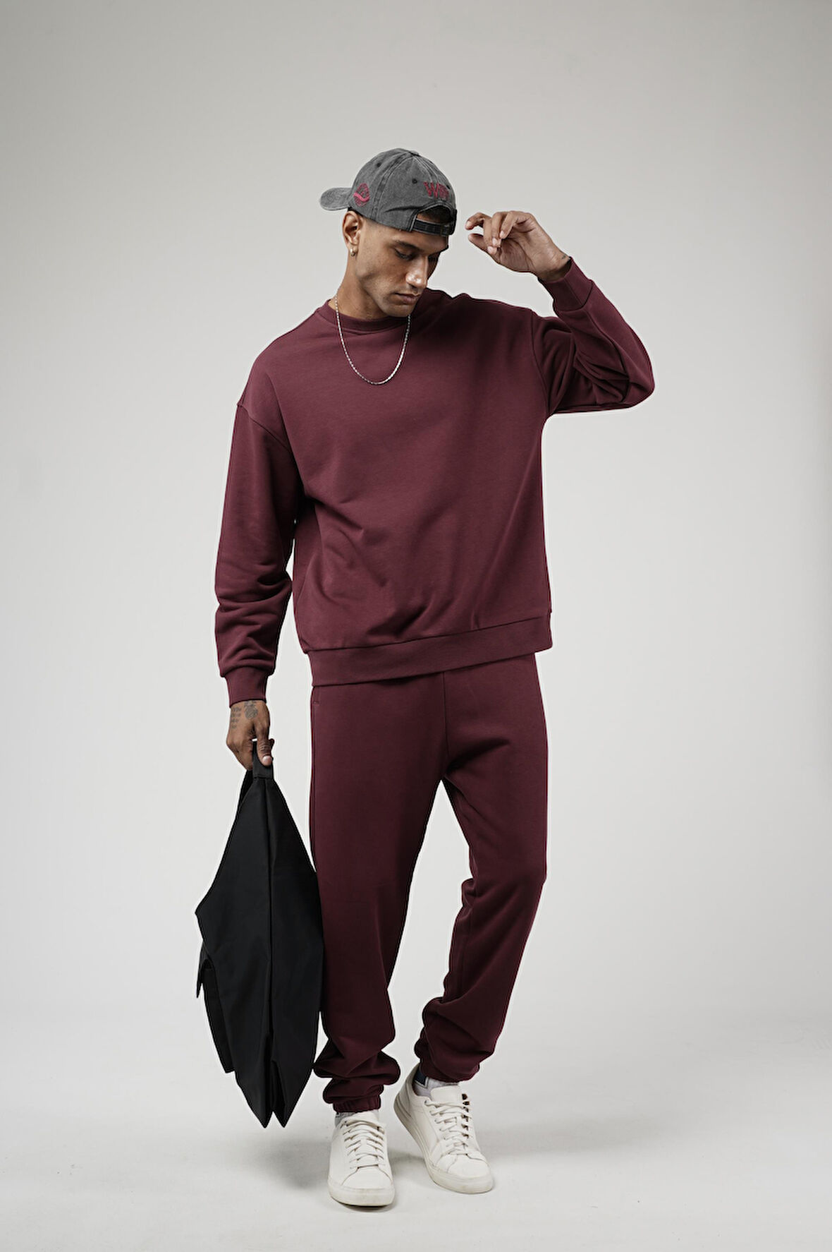 Bisiklet Yaka Oversize Kalıp Sweat Pantolon Alt Üst Takım